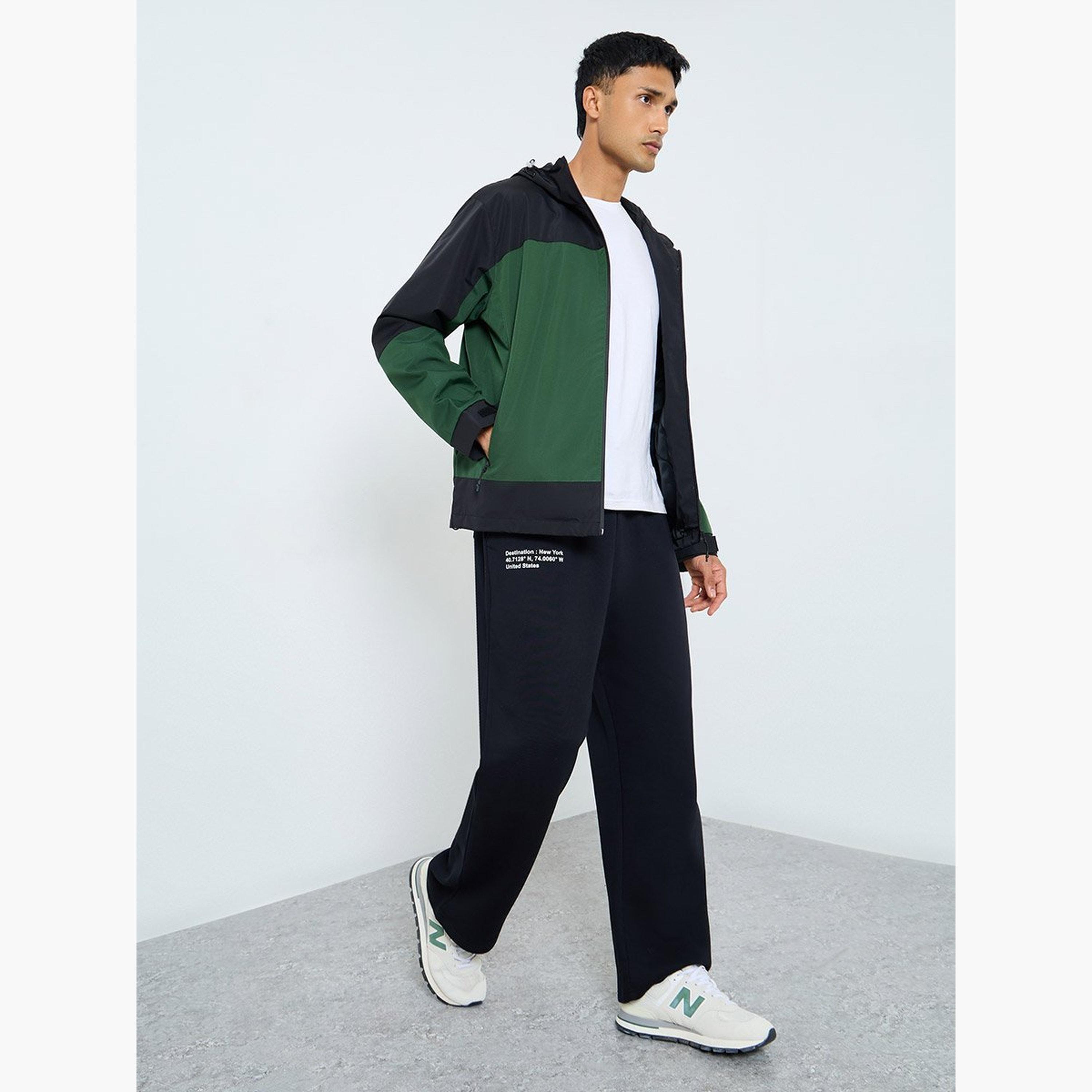 Styli Color Block Hooded Neck Long Sleeves Men's Zip Through Jacket-men-clothing-jacketsandblazers-jackets-image-2