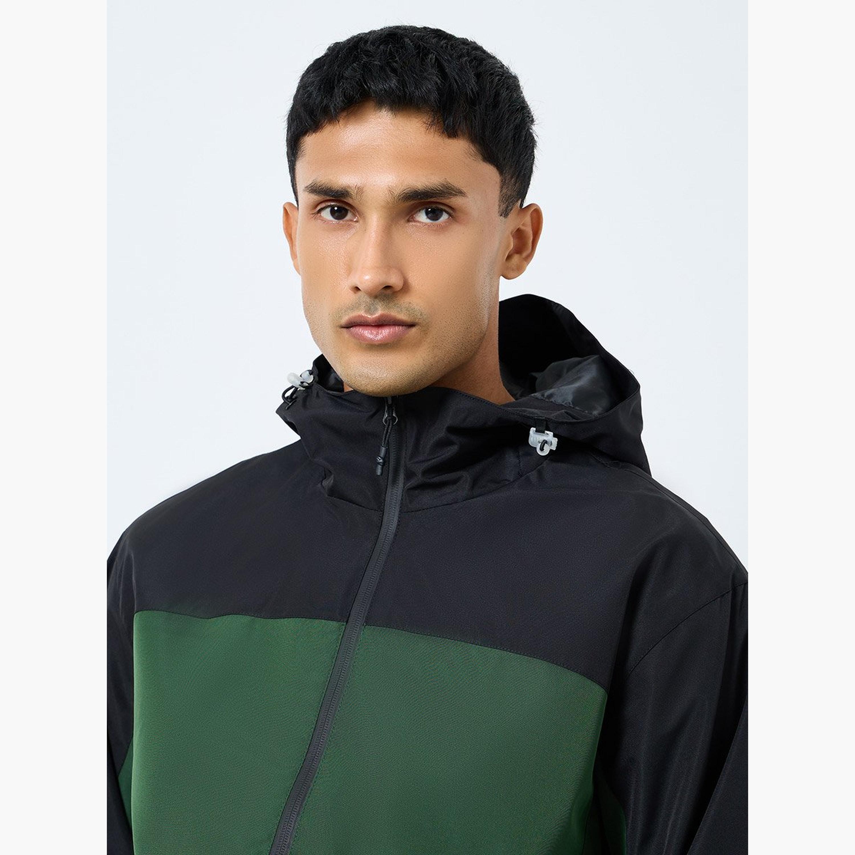 Styli Color Block Hooded Neck Long Sleeves Men's Zip Through Jacket-men-clothing-jacketsandblazers-jackets-image-4