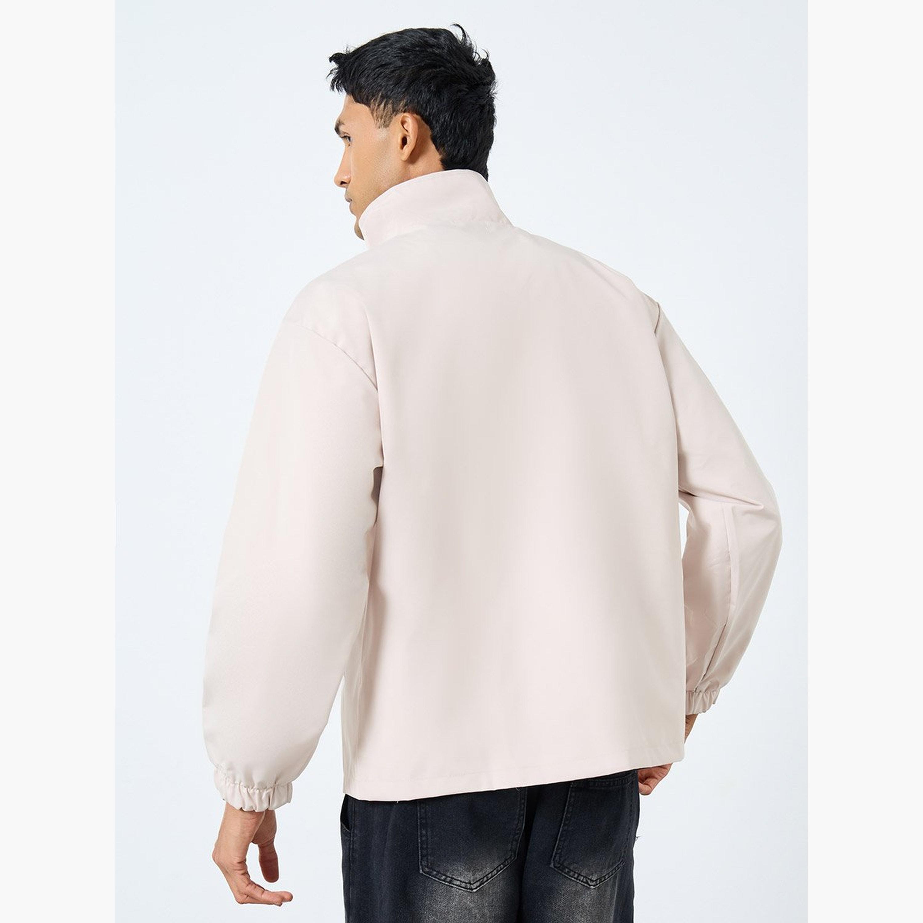 Styli Solid Collared Long Sleeves Men's Zip Through Windbreaker Jacket-men-clothing-jacketsandblazers-jackets-image-6
