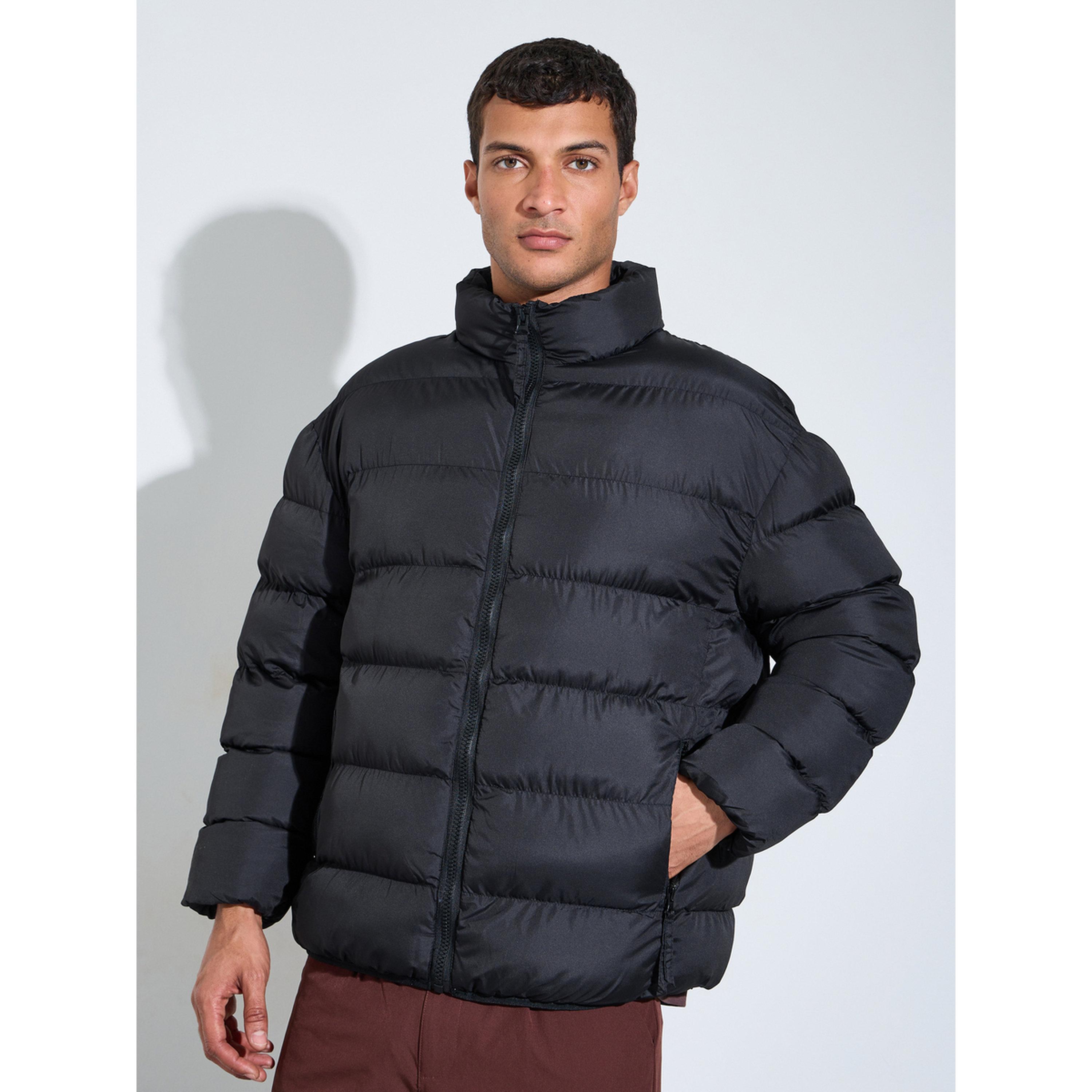 Styli Black Men Oversized Puffer Jacket-men-clothing-jacketsandblazers-jackets-image-1