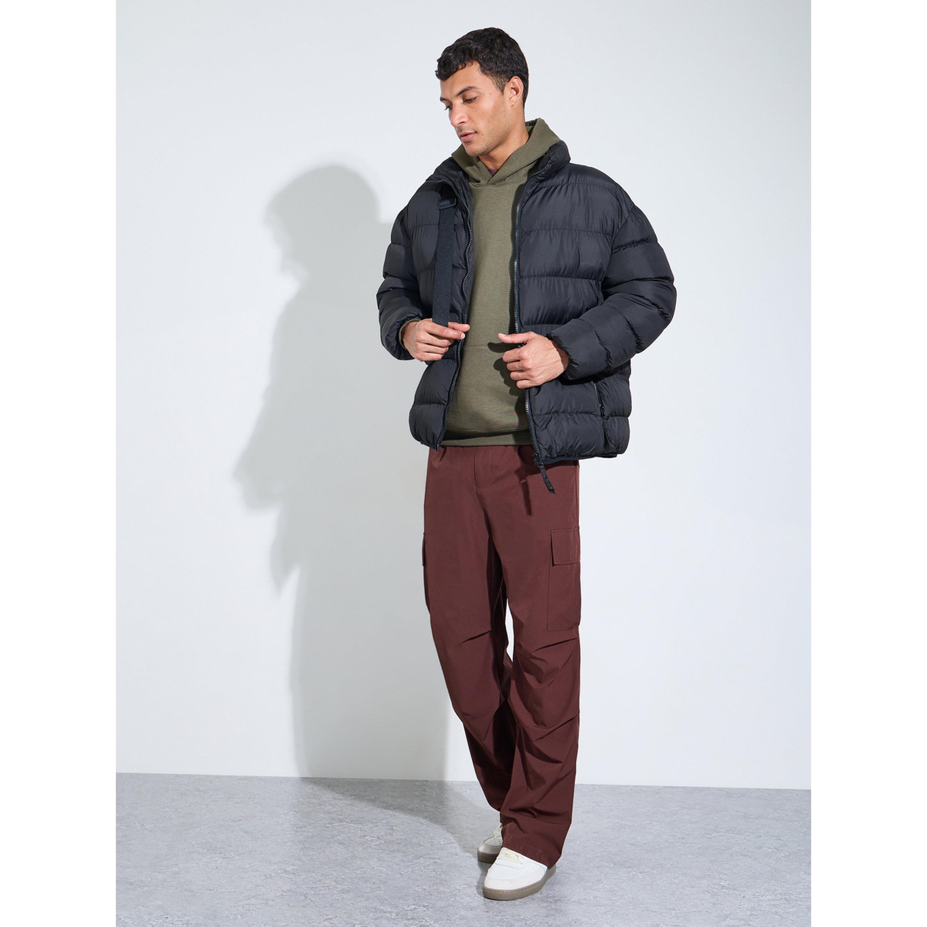 Styli Black Men Oversized Puffer Jacket-men-clothing-jacketsandblazers-jackets-image-2