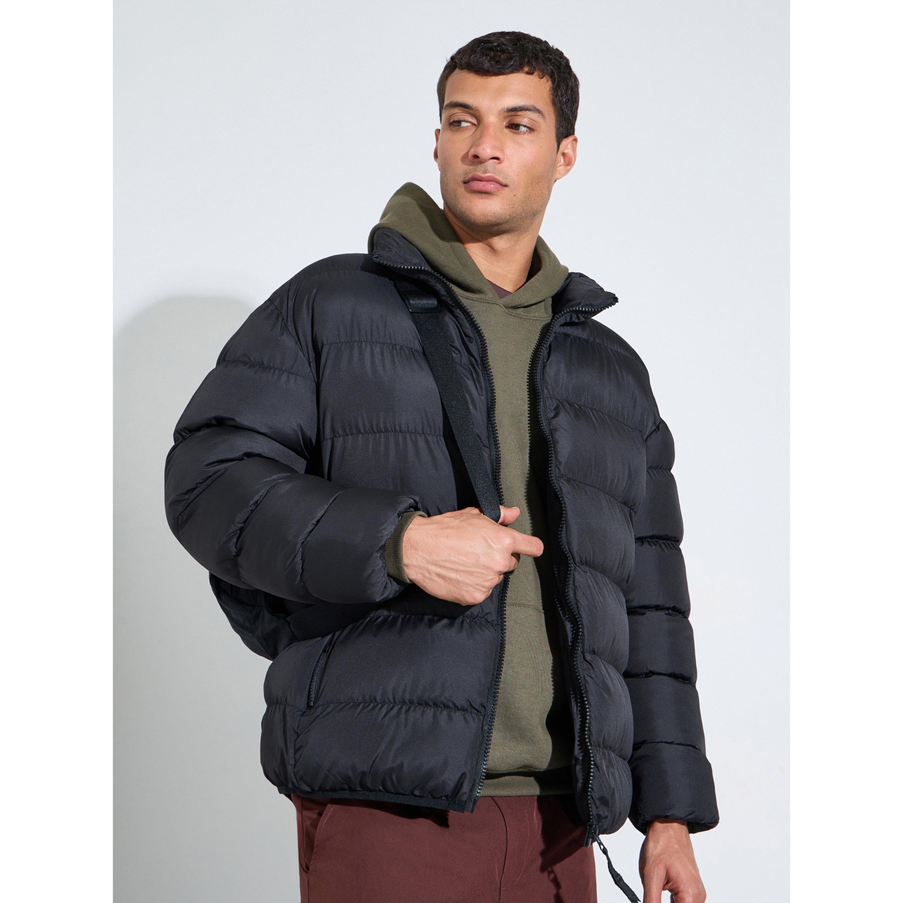 Styli Black Men Oversized Puffer Jacket-men-clothing-jacketsandblazers-jackets-image-4