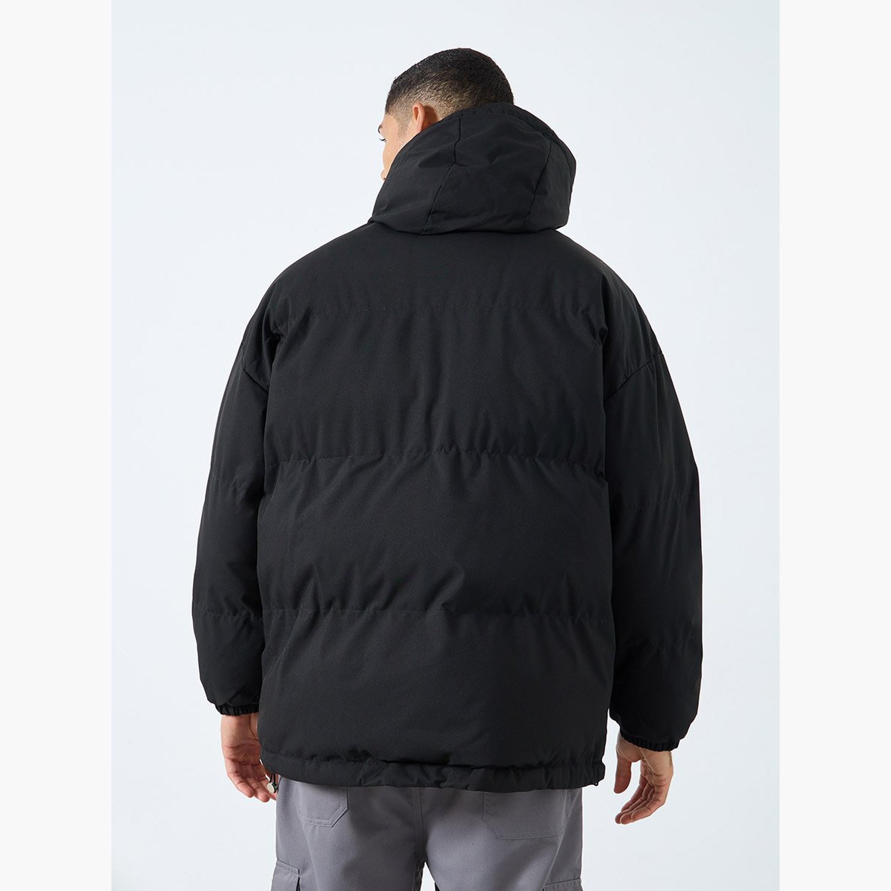 Styli Solid Hooded Neck Long Sleeves Men's Zip Through Puffer Jacket-men-clothing-jacketsandblazers-jackets-image-4