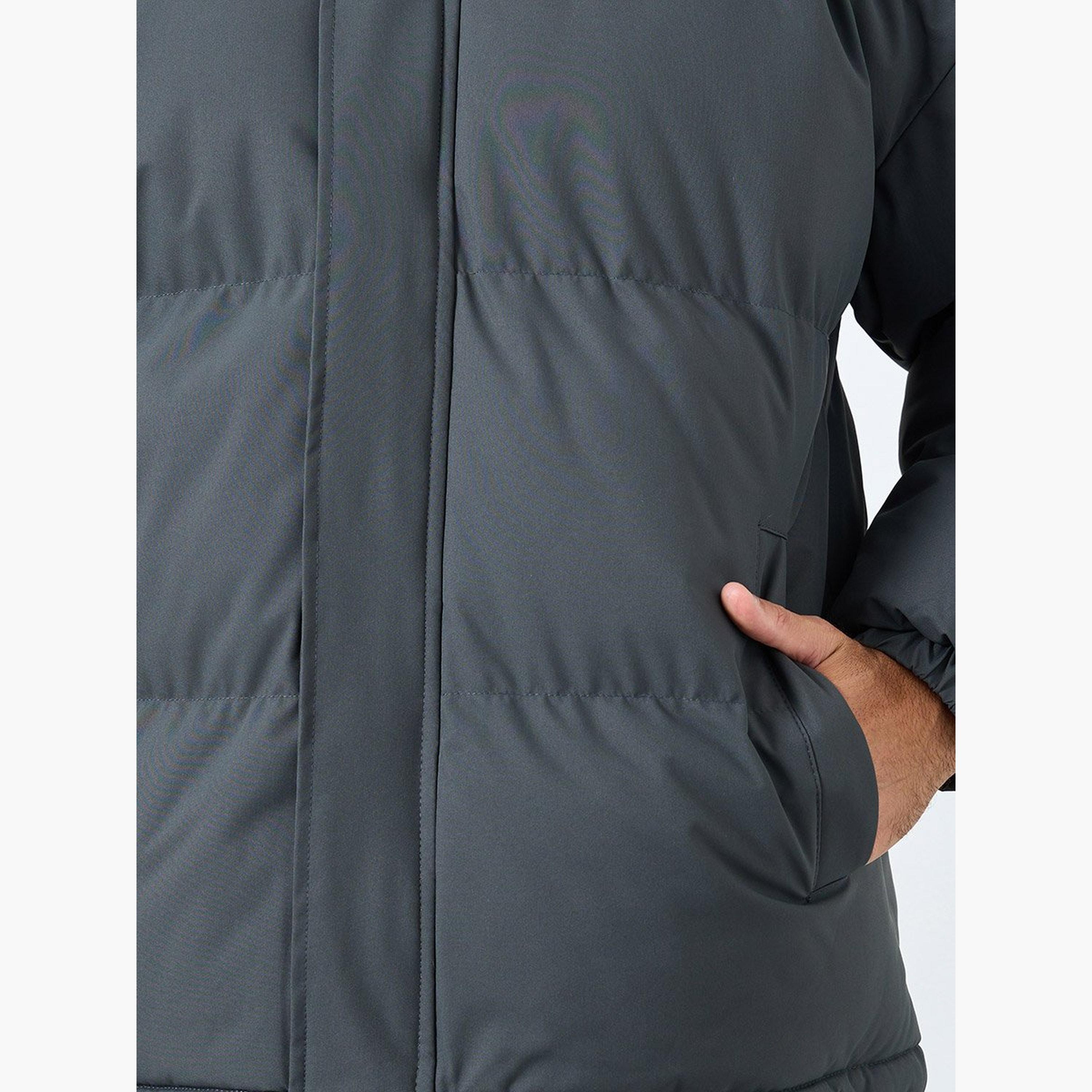 Styli Solid Hooded Neck Long Sleeves Men's Zip Through Puffer Jacket-men-clothing-jacketsandblazers-jackets-image-4