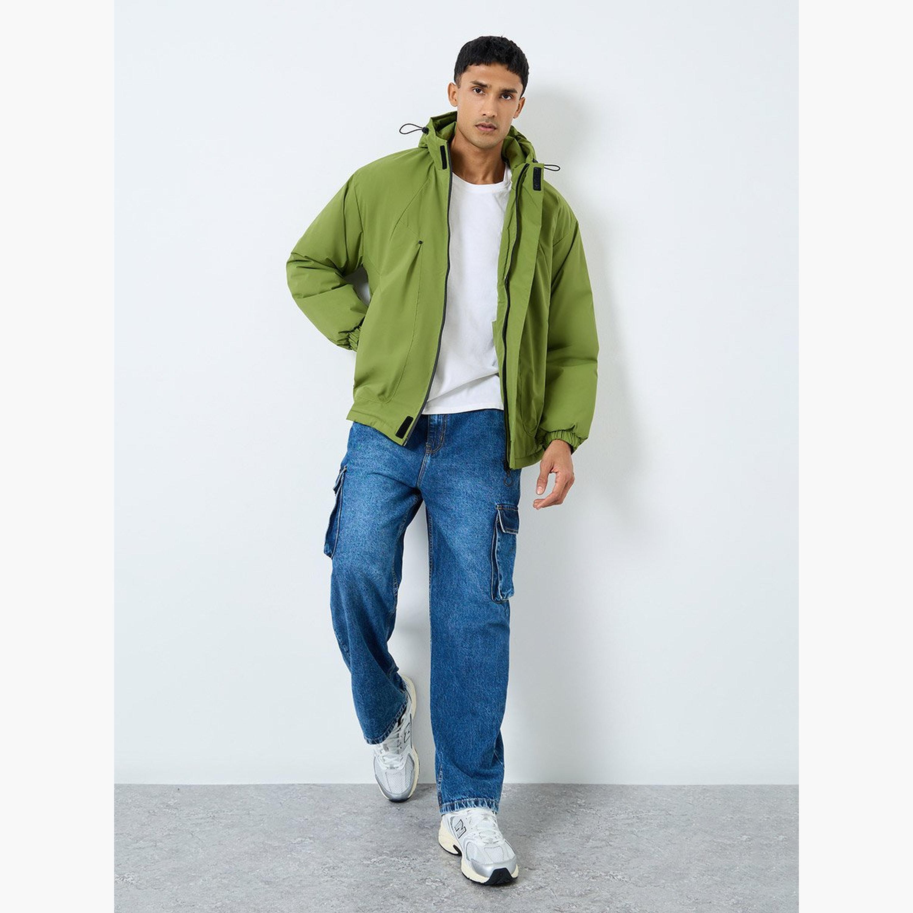 ستايلي - جاكيت للرجال مقاس كبير بغطاء للرأس ومضاد للرياح-men-clothing-jacketsandblazers-jackets-image-2