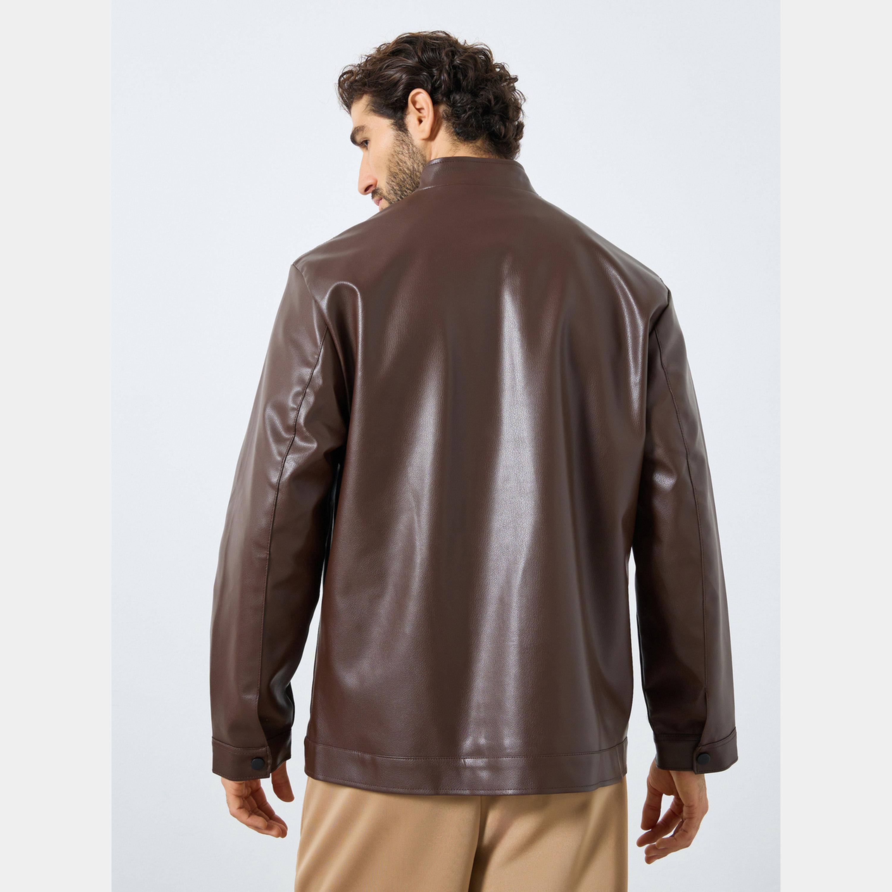 ستايلي - جاكيت رجالي سادة بأكمام طويلة وياقة وسحاب-men-clothing-jacketsandblazers-jackets-image-6