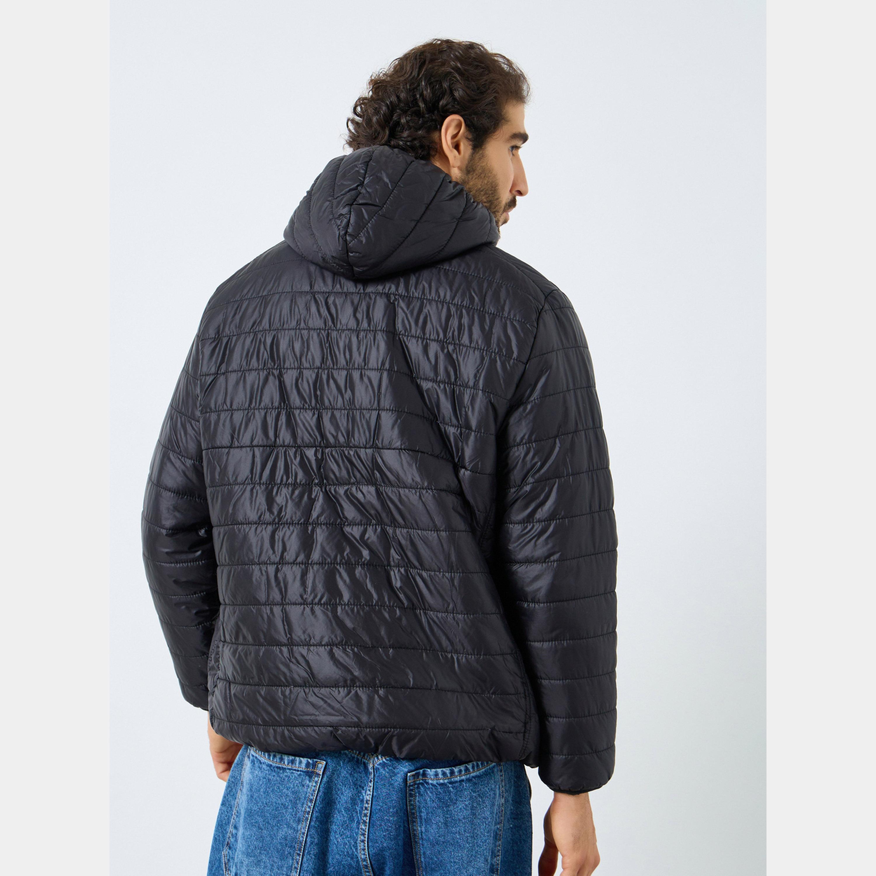 Styli Men Black Oversized Puffer Jacket with Hood-men-clothing-jacketsandblazers-jackets-image-5