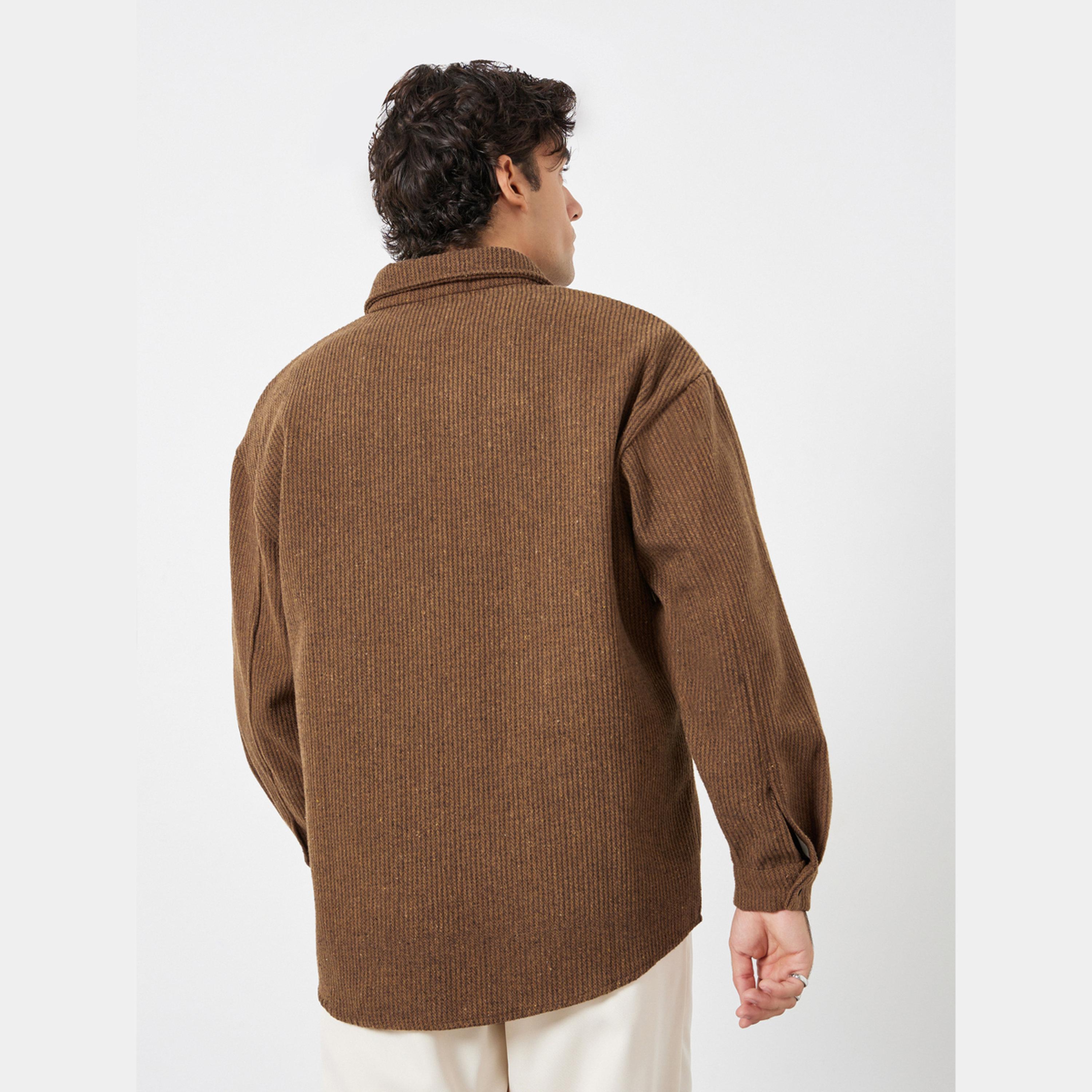 ستايلي - جاكيت رجالي من قماش مخملي مضلع بأكمام طويلة وياقة منقوش وأزرار-men-clothing-jacketsandblazers-jackets-image-5