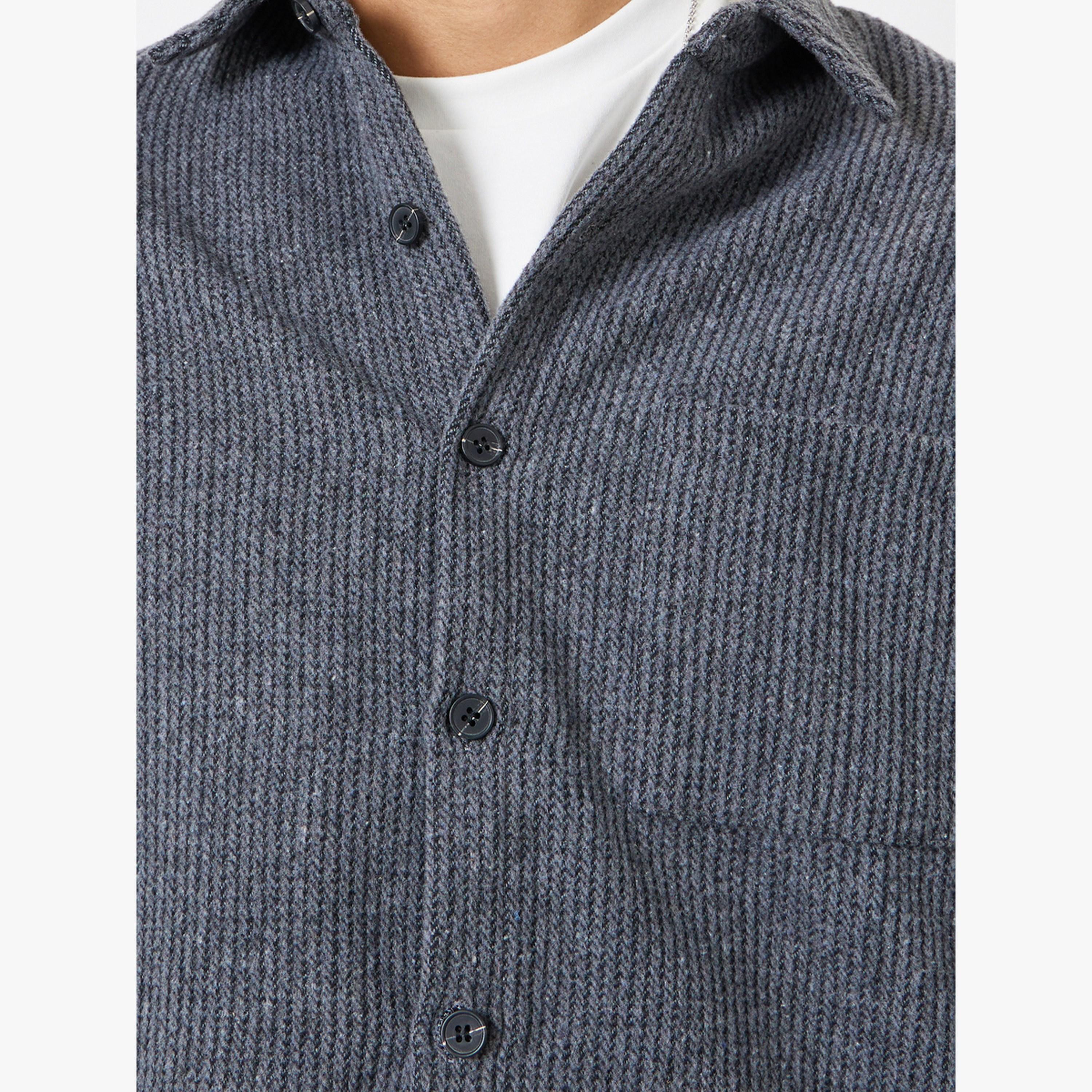 Styli Men Grey Corduroy Jacket with Buttons-men-clothing-jacketsandblazers-jackets-image-4