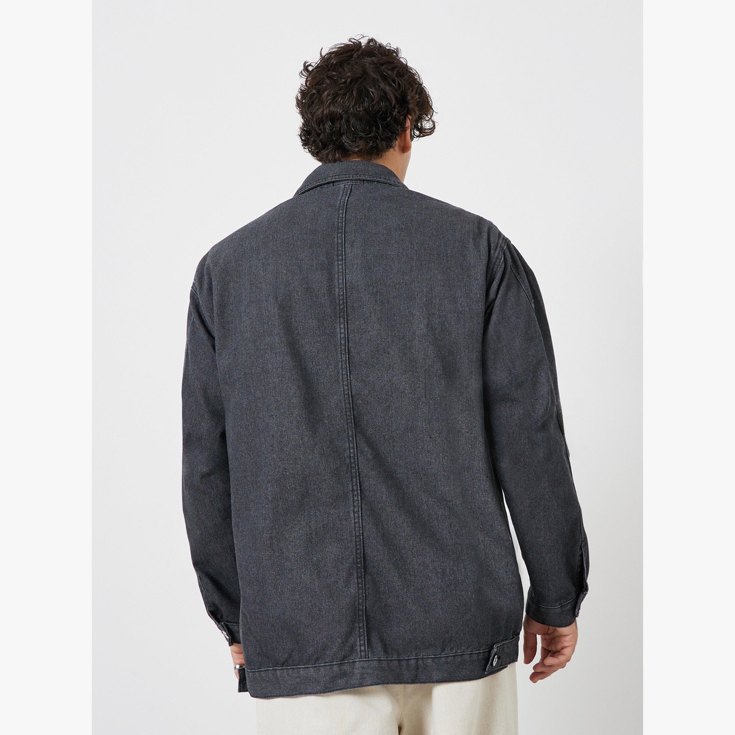 Styli Men Oversized Denim Jacket with Flap Pocket-men-clothing-jacketsandblazers-jackets-image-6