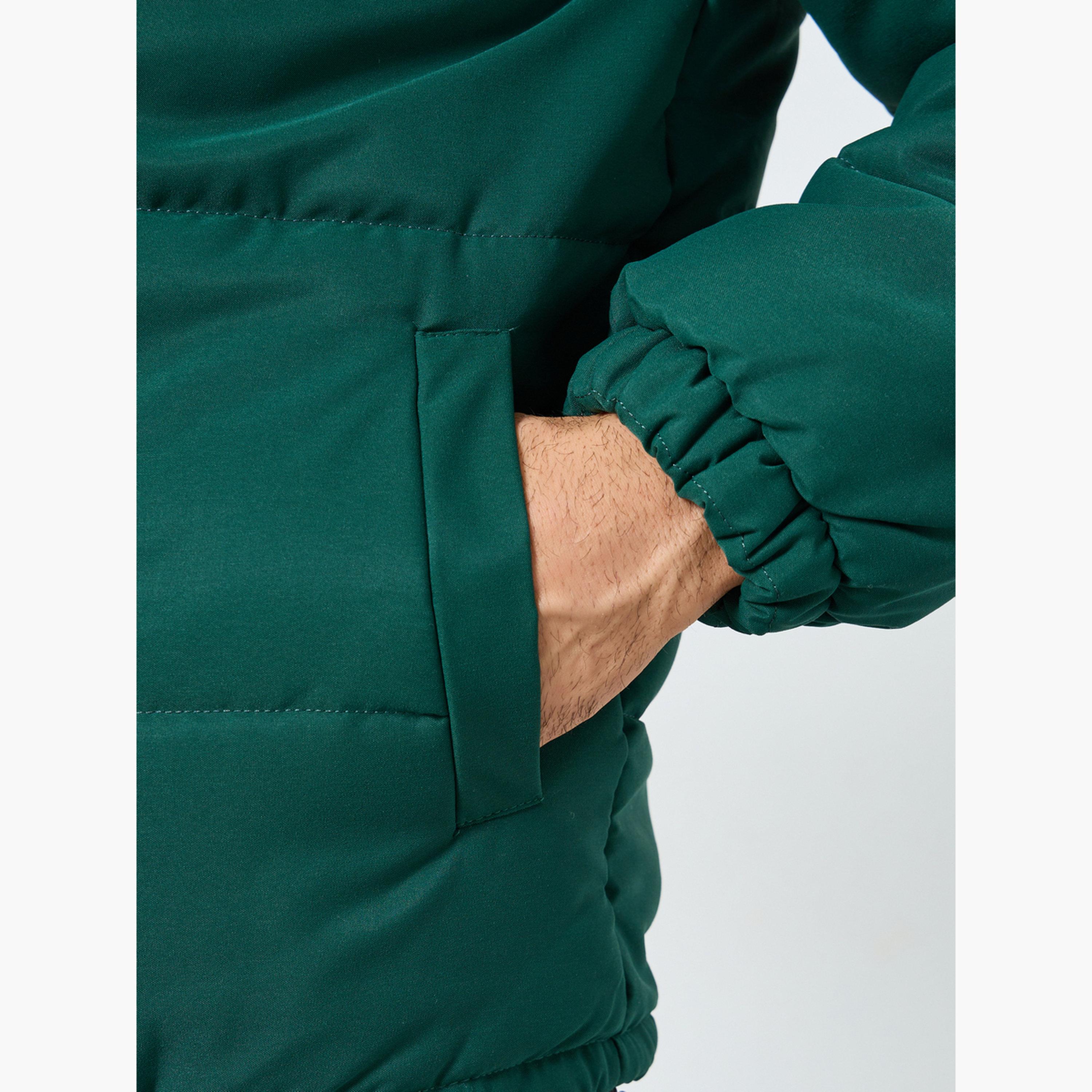 Styli Solid High Neck Long Sleeves Men's Zip Through Puffer Jacket-men-winterwear-jacketsandblazers-image-5