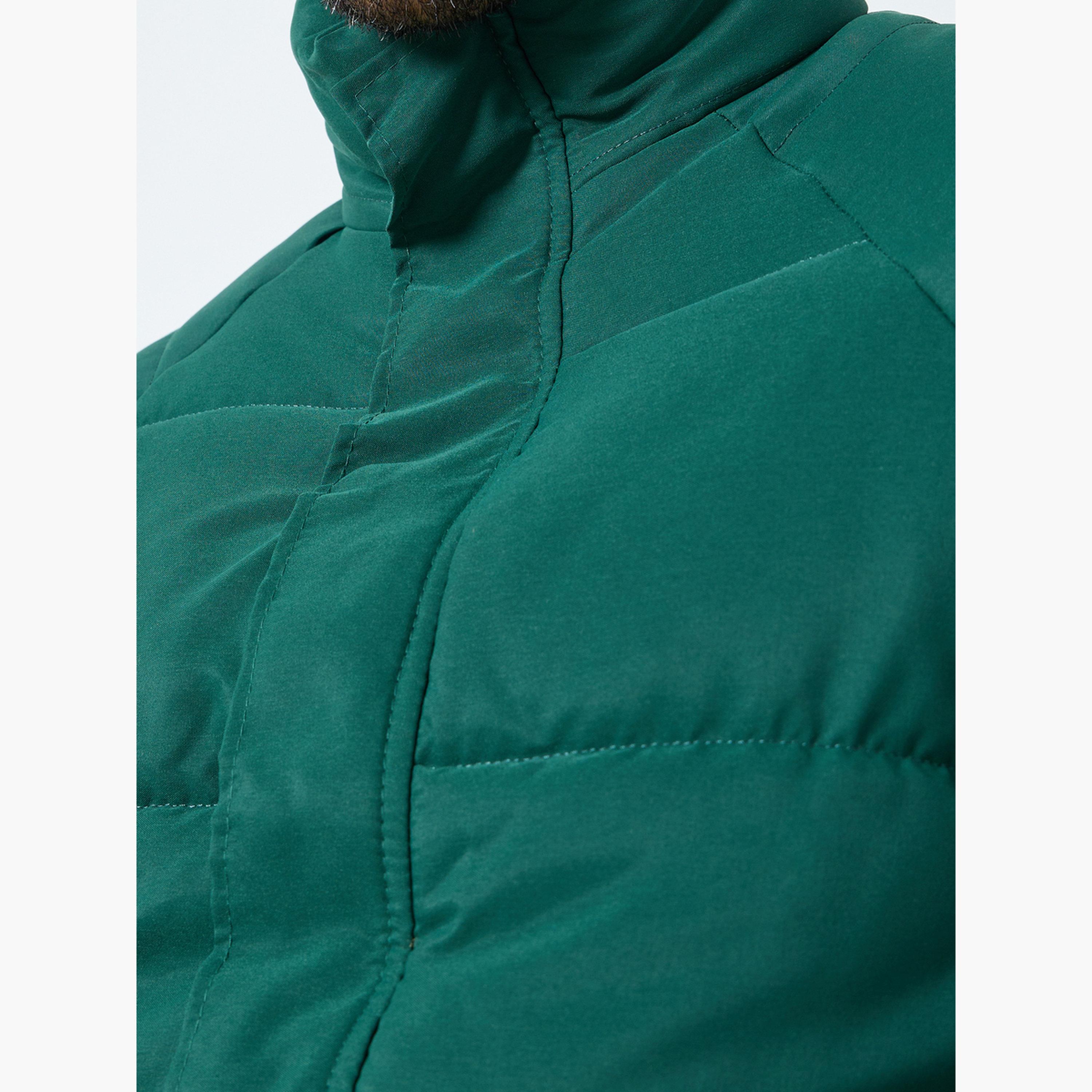 Styli Solid High Neck Long Sleeves Men's Zip Through Puffer Jacket-men-winterwear-jacketsandblazers-image-6