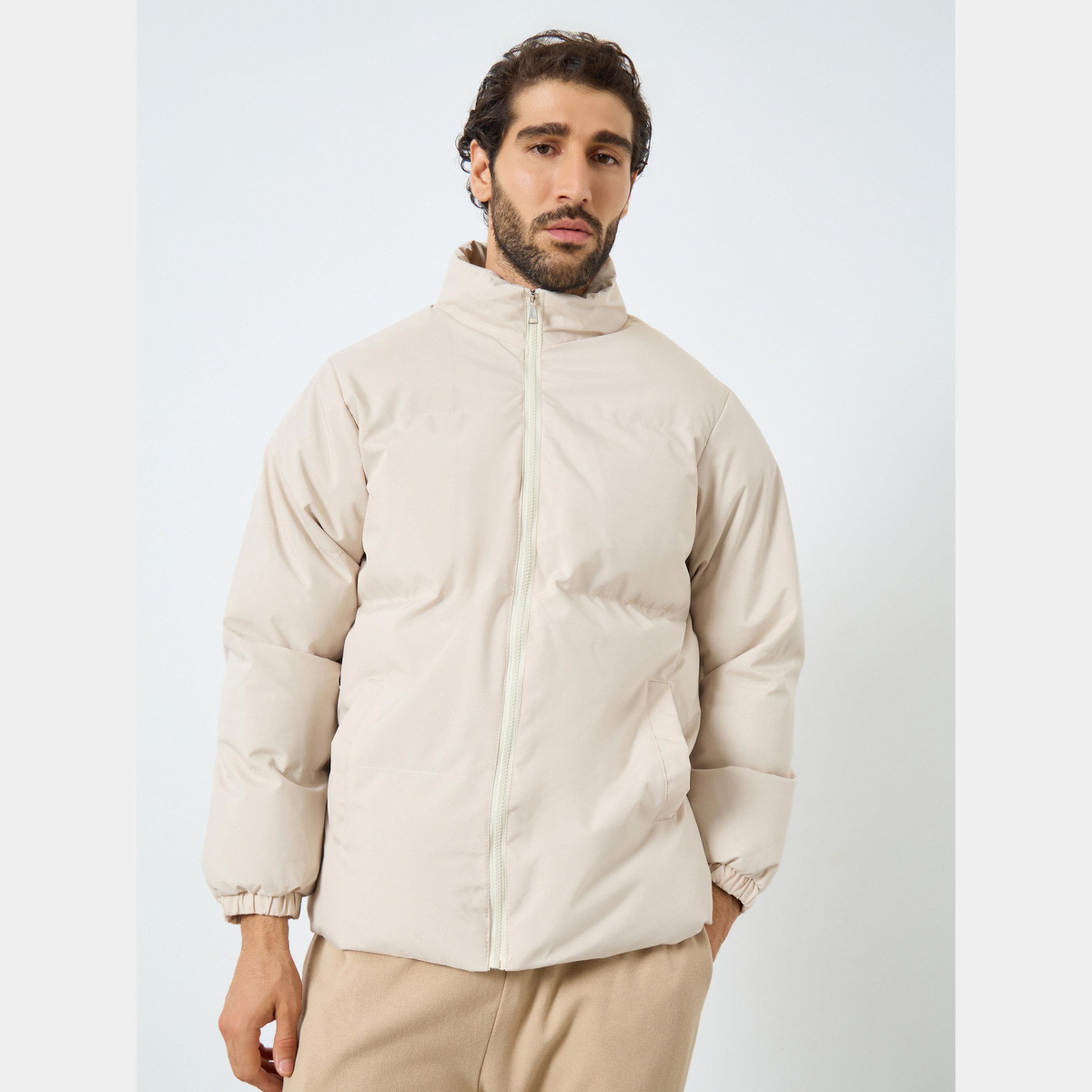 ستايلي - جاكيت رجالي منتفخ بسحاب وأكمام طويلة وياقة ثابتة-men-clothing-jacketsandblazers-jackets-image-1