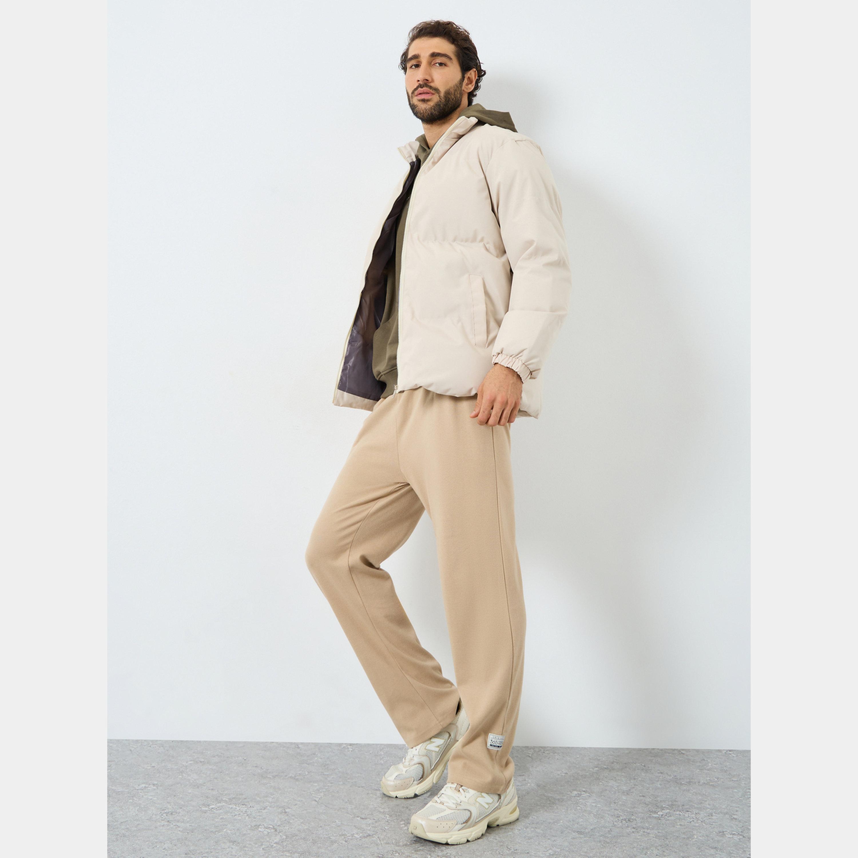 Styli Men Off White Plain Oversized Puffer Jacket-men-clothing-jacketsandblazers-jackets-image-2