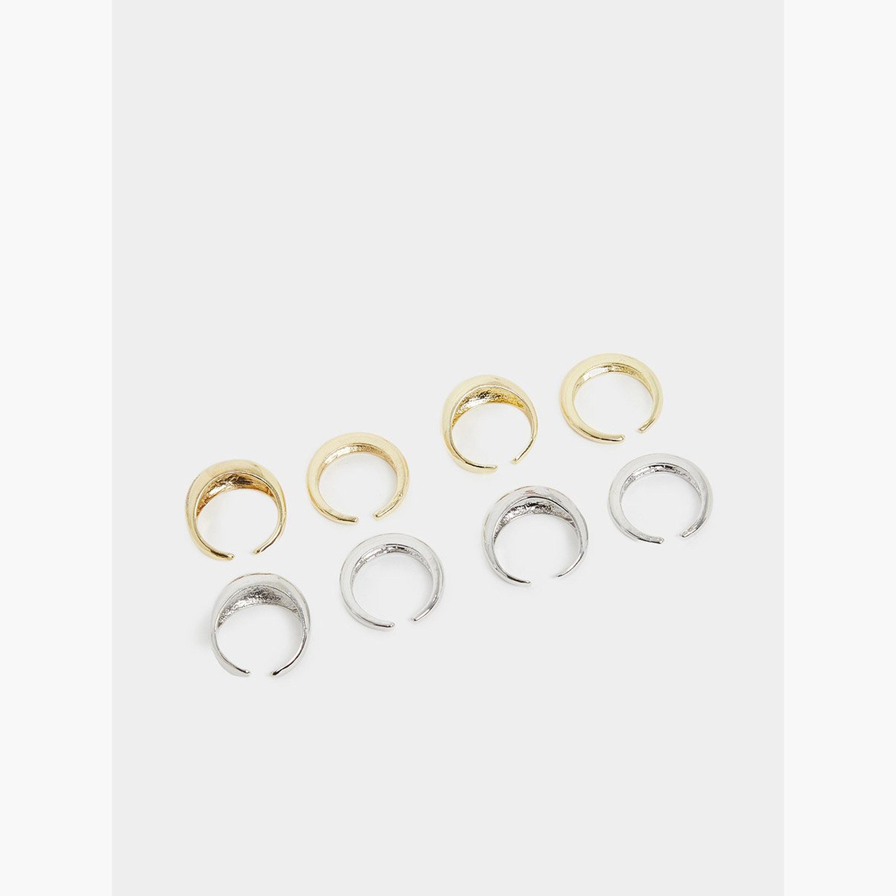Styli Set of 8 - Gold and Silver Cuff Rings-women-watchesandjewellery-jewellery-rings-image-3