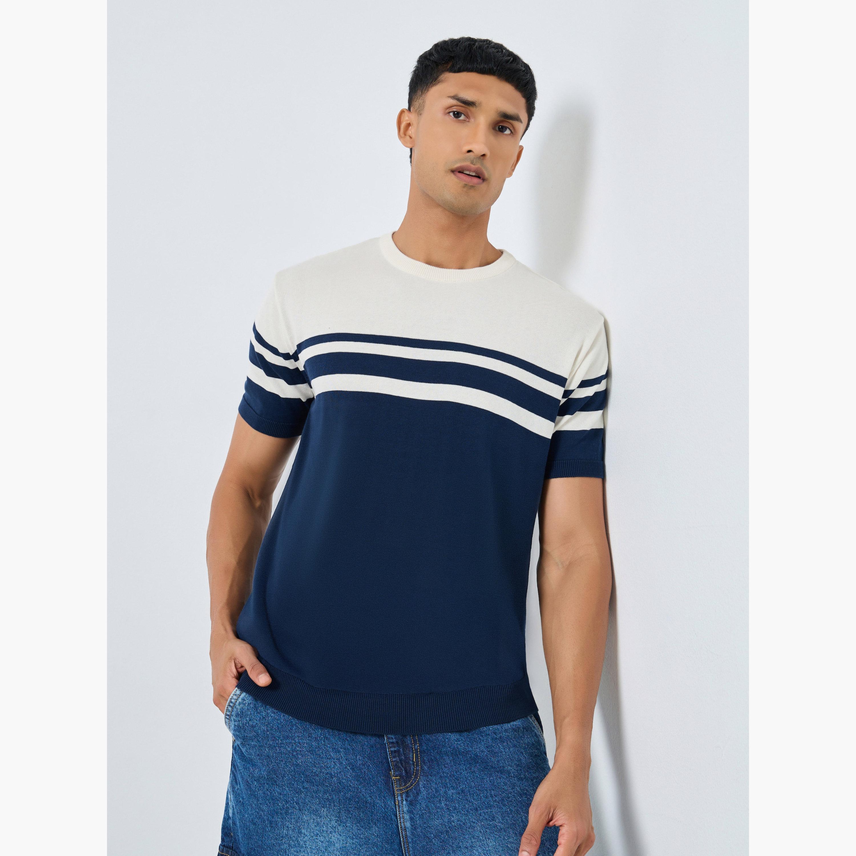 Styli Men Boxy Fit Flat Knit Striped T-Shirt-men-clothing-tshirtsandpolos-tshirts-image-1
