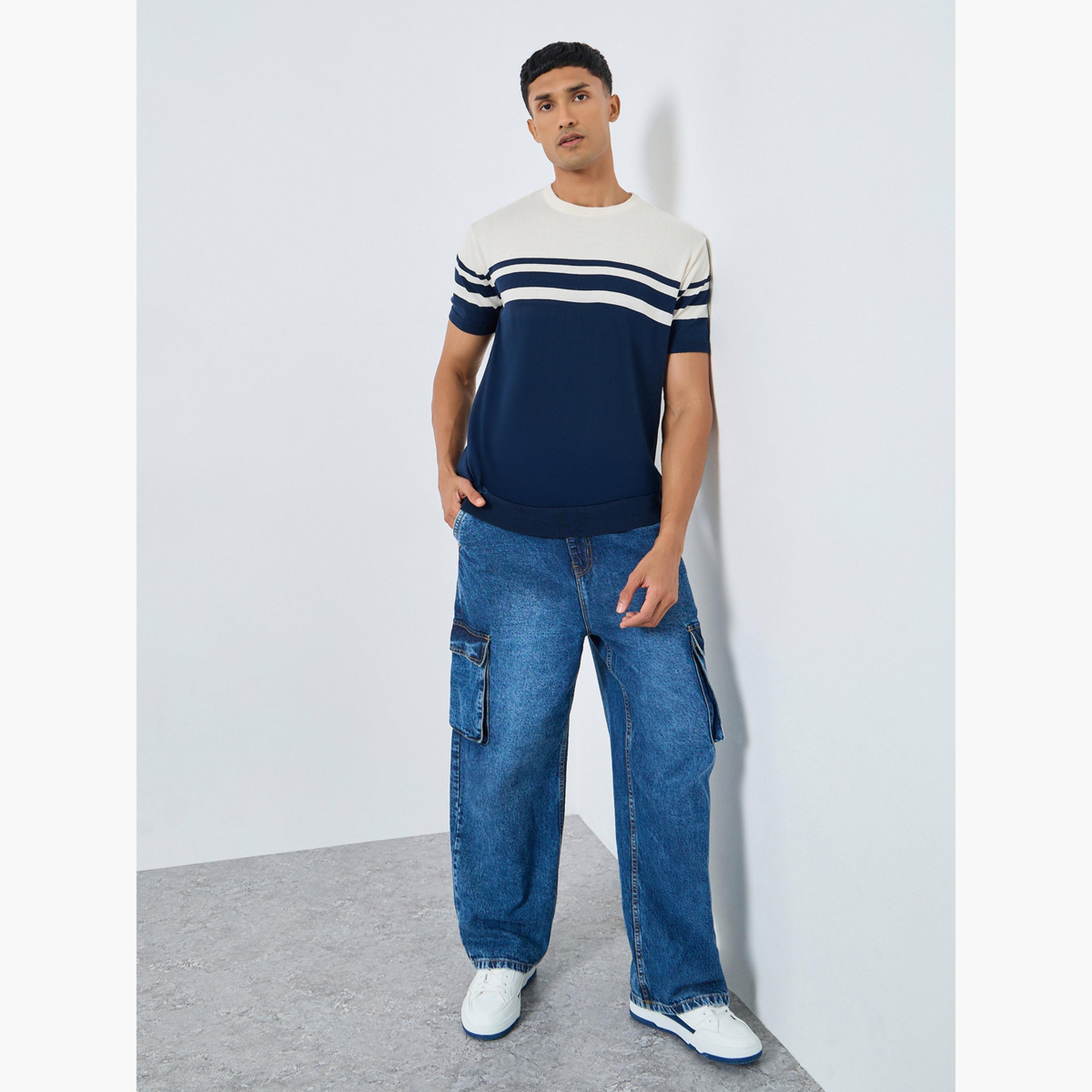 Styli Men Boxy Fit Flat Knit Striped T-Shirt-men-clothing-tshirtsandpolos-tshirts-image-2