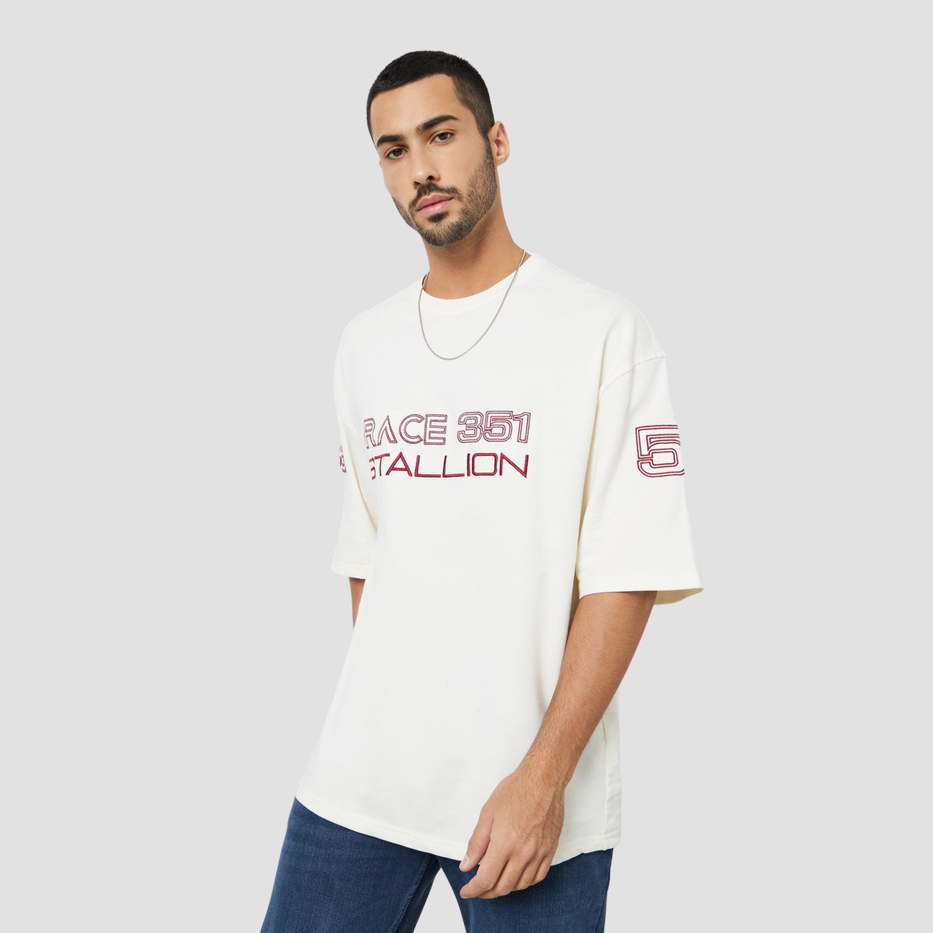 Styli Men Beige Graphic Print Boxy Fit T-Shirt-men-clothing-tshirtsandpolos-tshirts-image-1