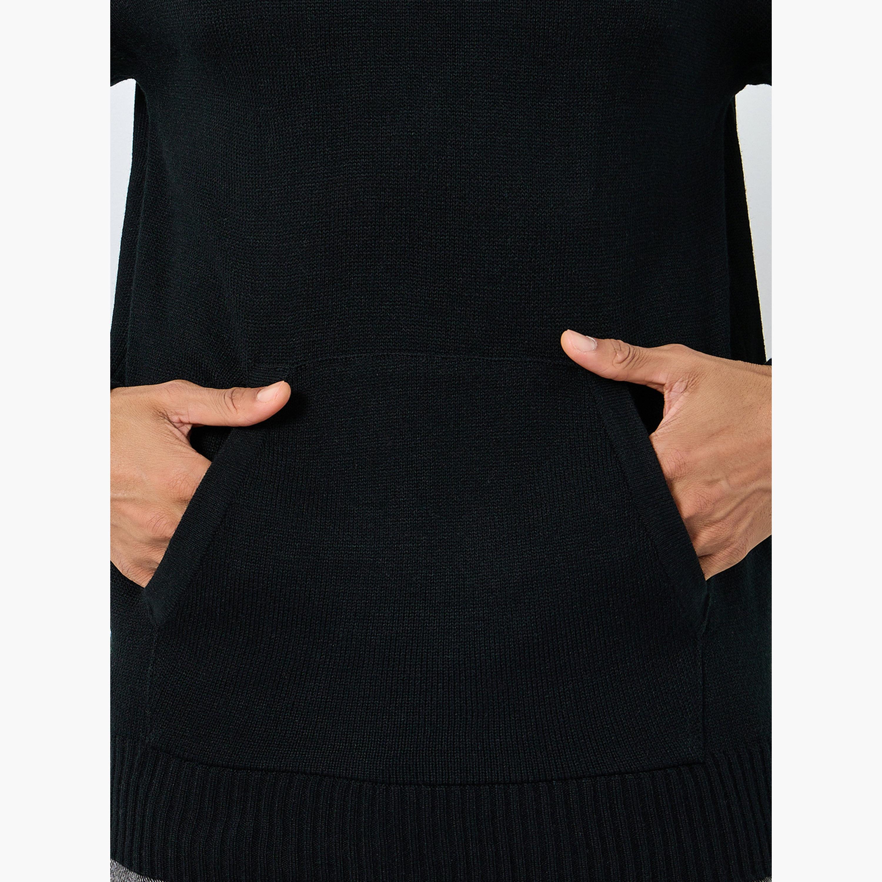 ستايلي - هودي محبوك باللون الأسود للرجال -men-winterwear-hoodiesandsweatshirts-image-5
