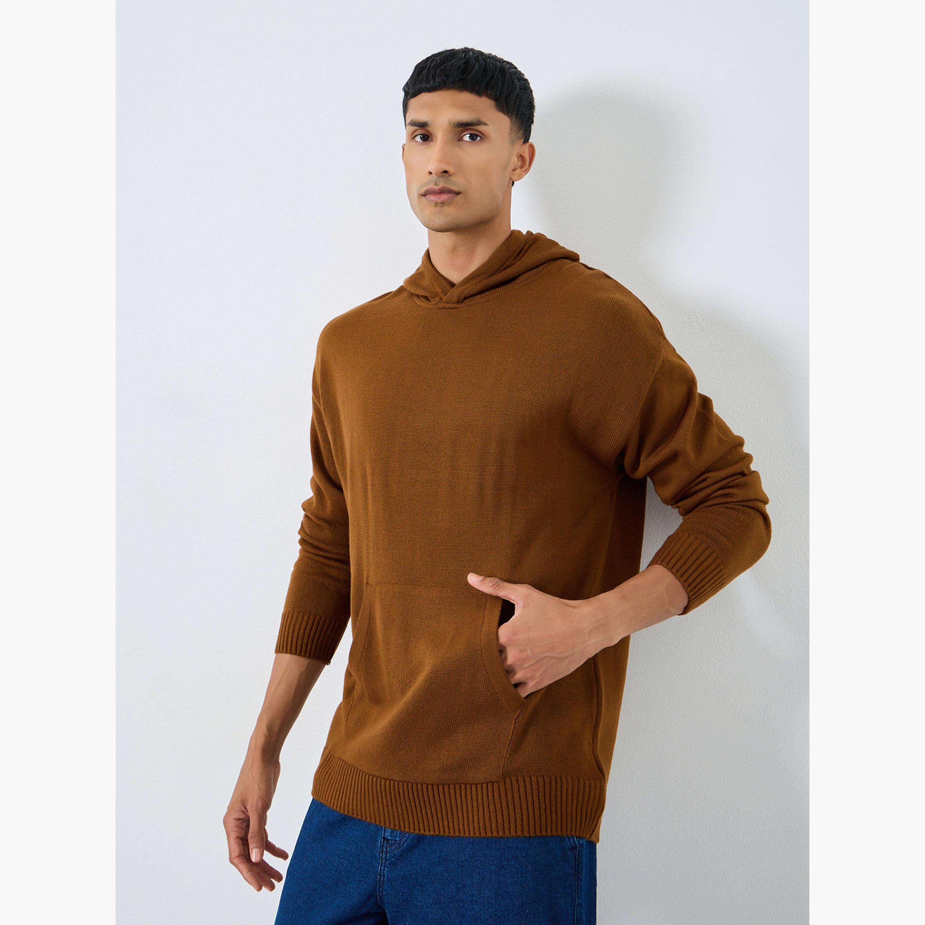 Styli Solid Hooded Neck Long Sleeves Men's Hoodie-men-winterwear-hoodiesandsweatshirts-image-1