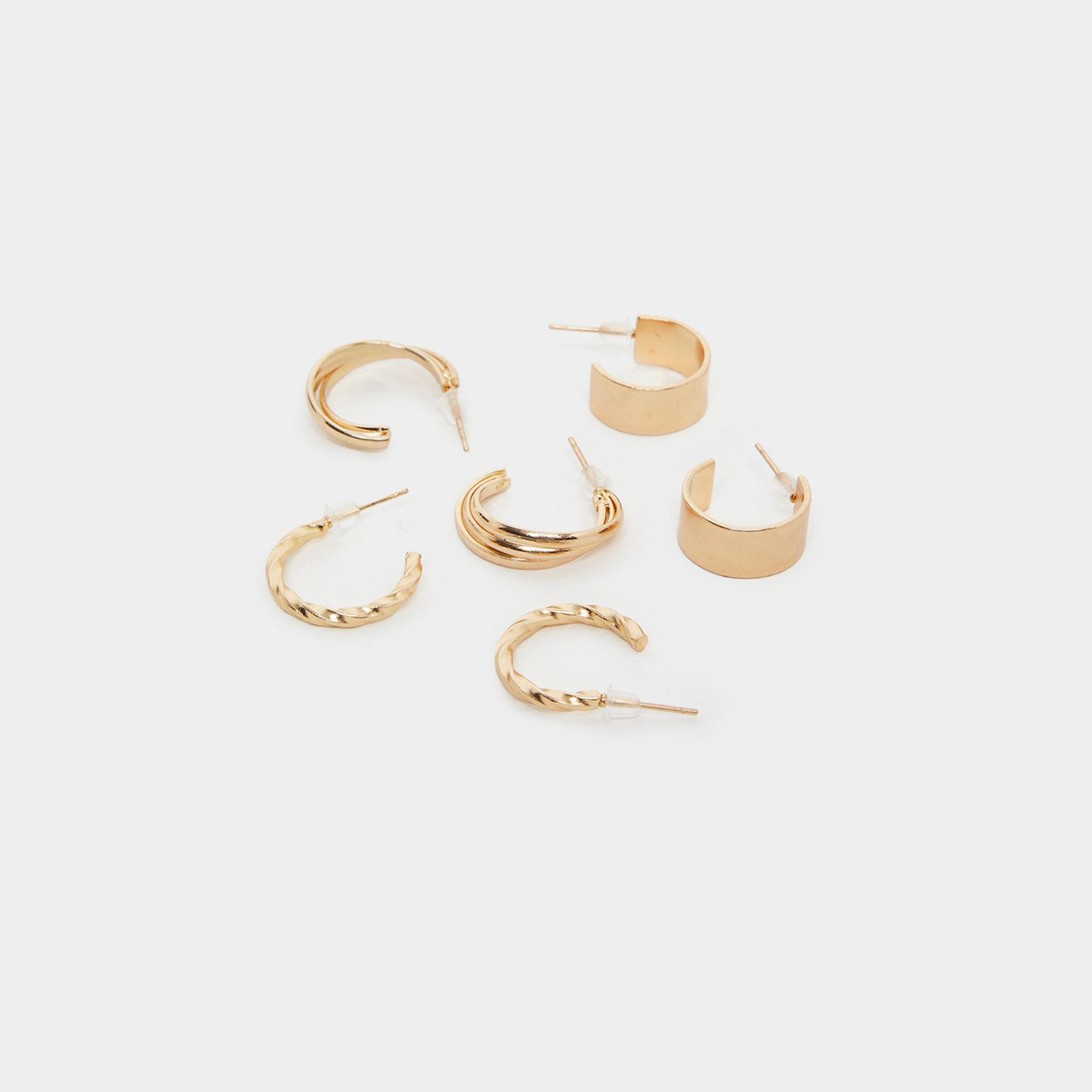 مجموعة من 6 - أقراط هوب سادة-women-watchesandjewellery-jewellery-earrings-image-2