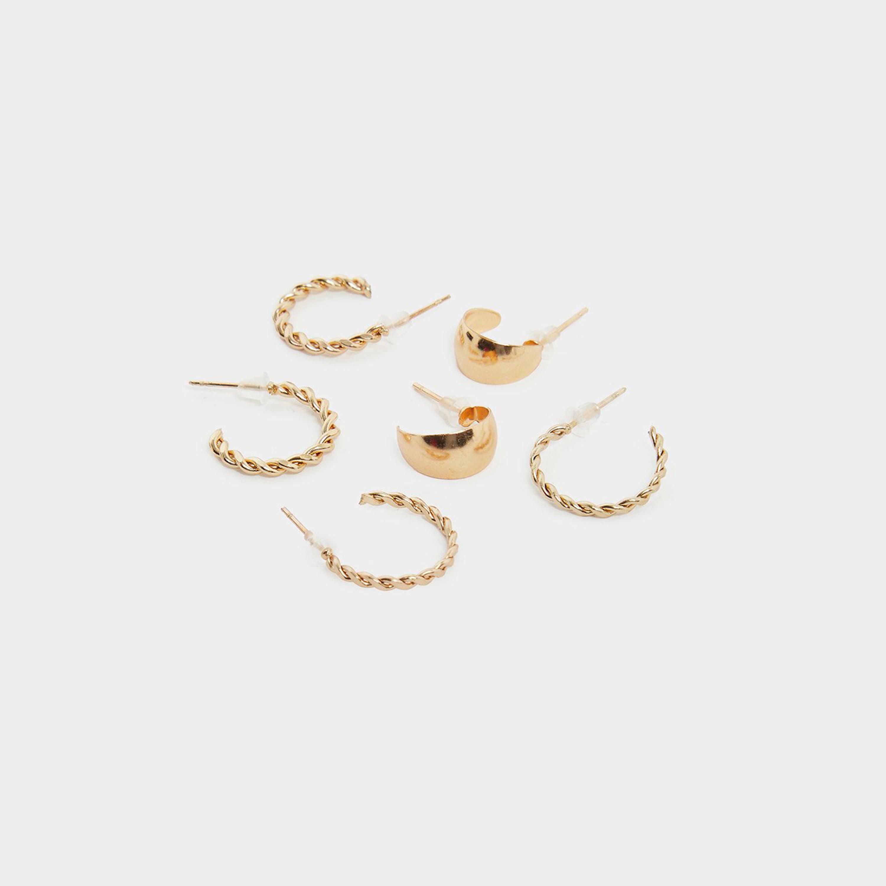 مجموعة من 6 - أقراط هوب سادة-women-watchesandjewellery-jewellery-earrings-image-3
