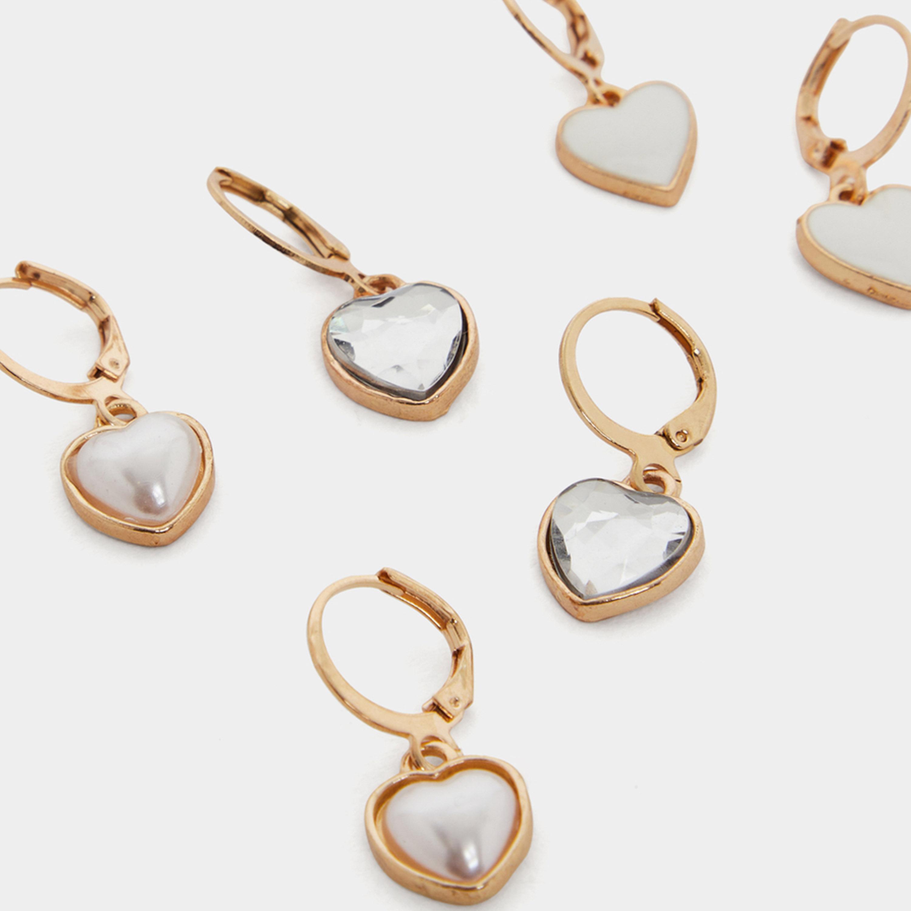 ستايلي - طقم 6 أقراط متدلية على شكل قلب-women-watchesandjewellery-jewellery-earrings-image-3
