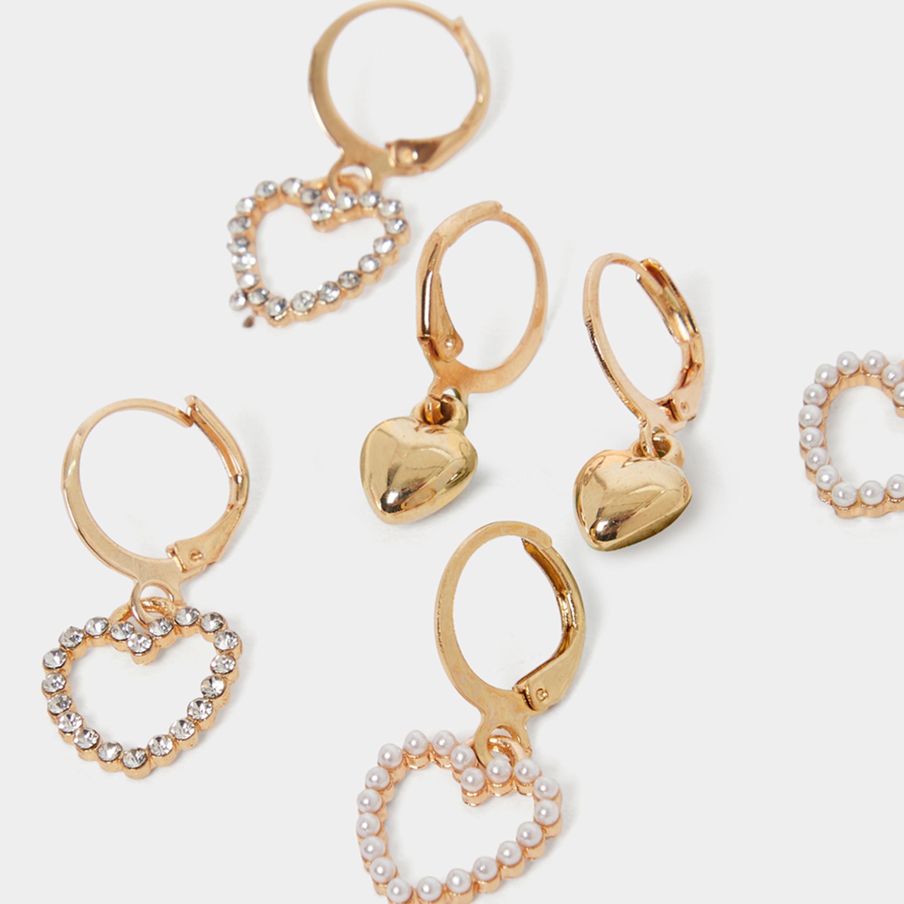 ستايلي - طقم 6 أقراط متدلية على شكل قلب-women-watchesandjewellery-jewellery-earrings-image-4