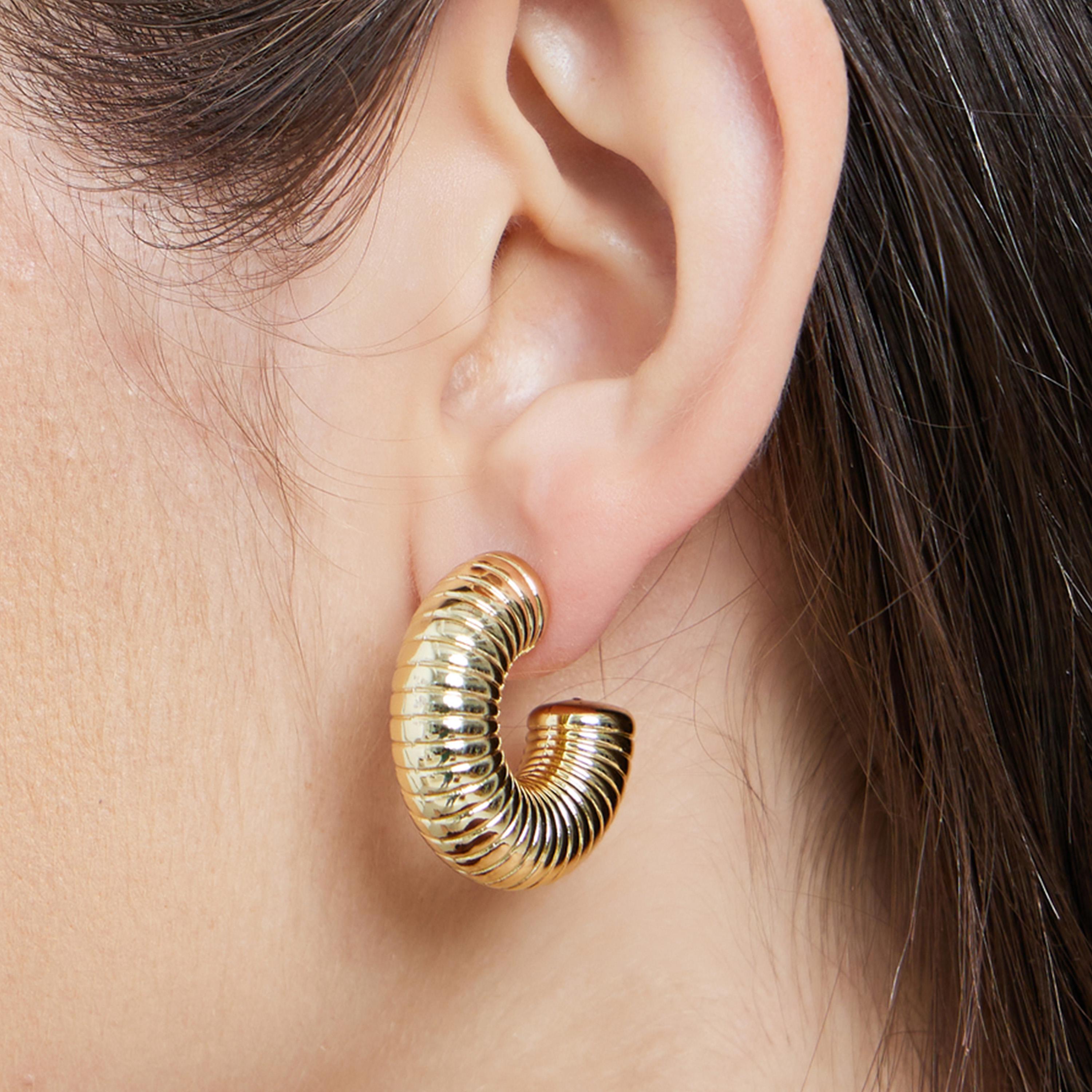 Styli Set of 9 - Plain Half Hoop Earrings-women-watchesandjewellery-jewellery-earrings-image-2