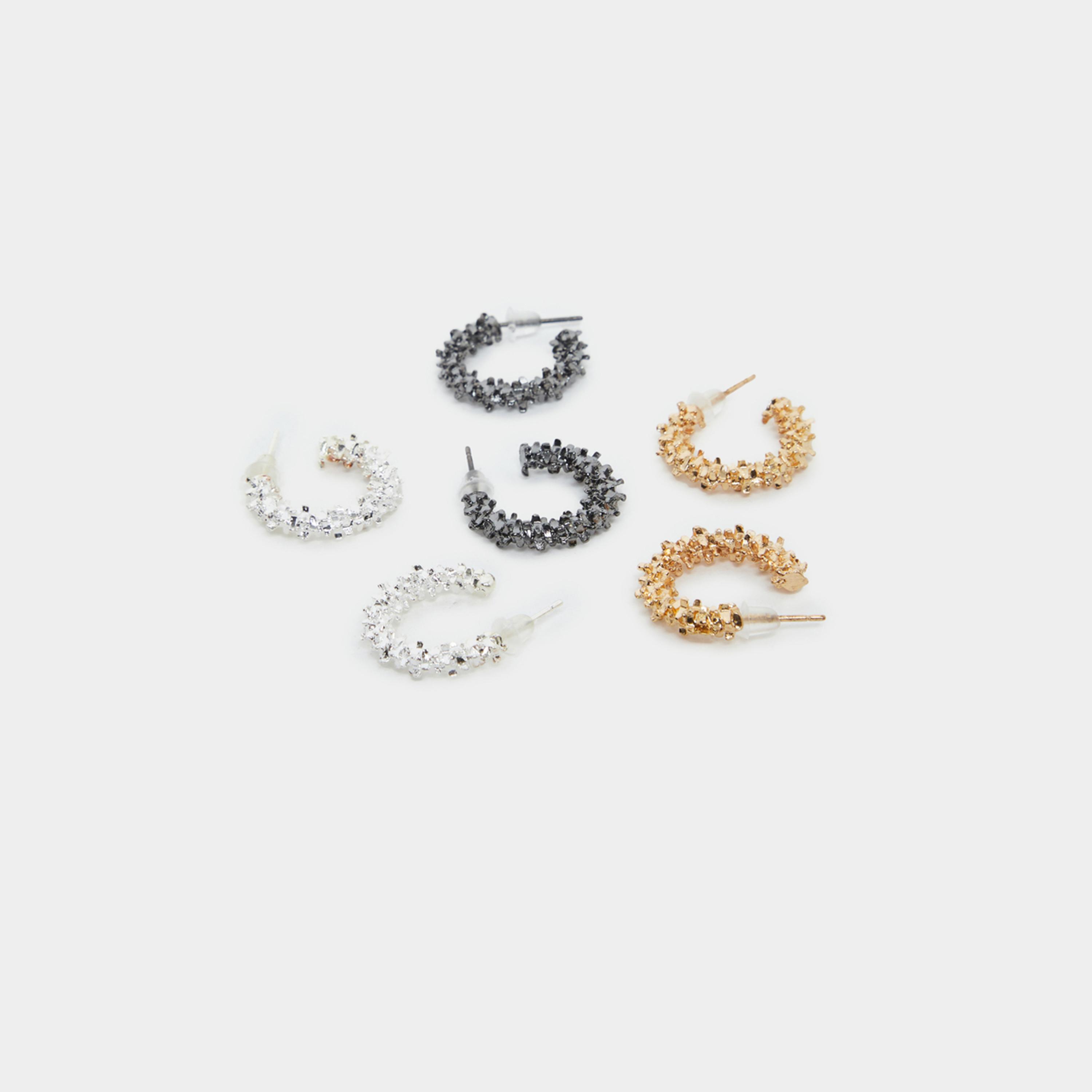 Styli Set of 6  - Multi Textured Hoop Earrings-women-watchesandjewellery-jewellery-earrings-image-2