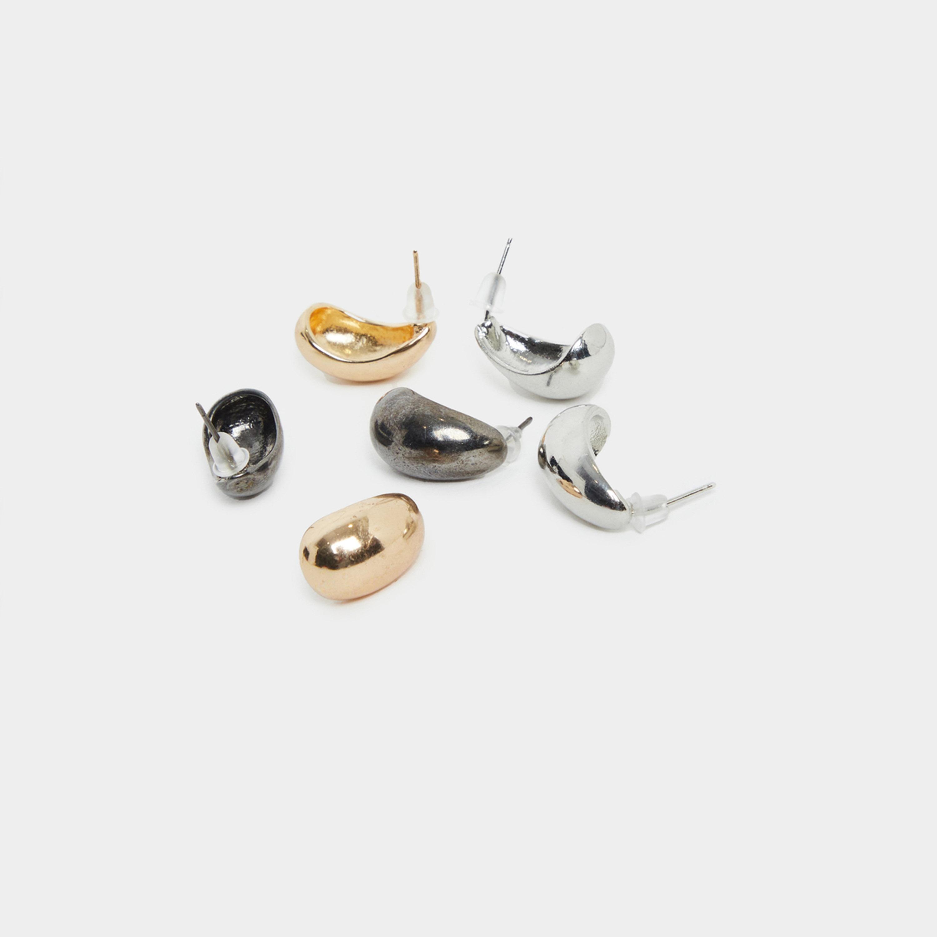 Styli Set of 6  - Multi Textured Hoop Earrings-women-watchesandjewellery-jewellery-earrings-image-3