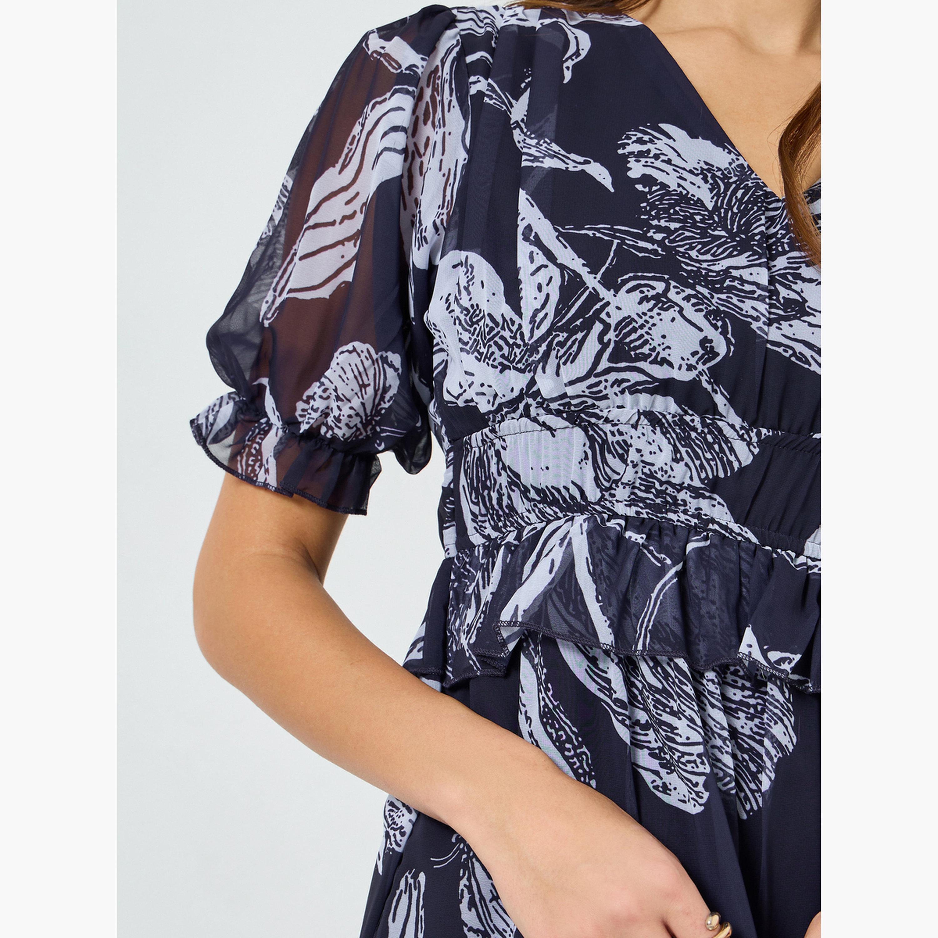فستان طويل بطبعة زهور وحافة واسعة-women-clothing-dresses-image-5