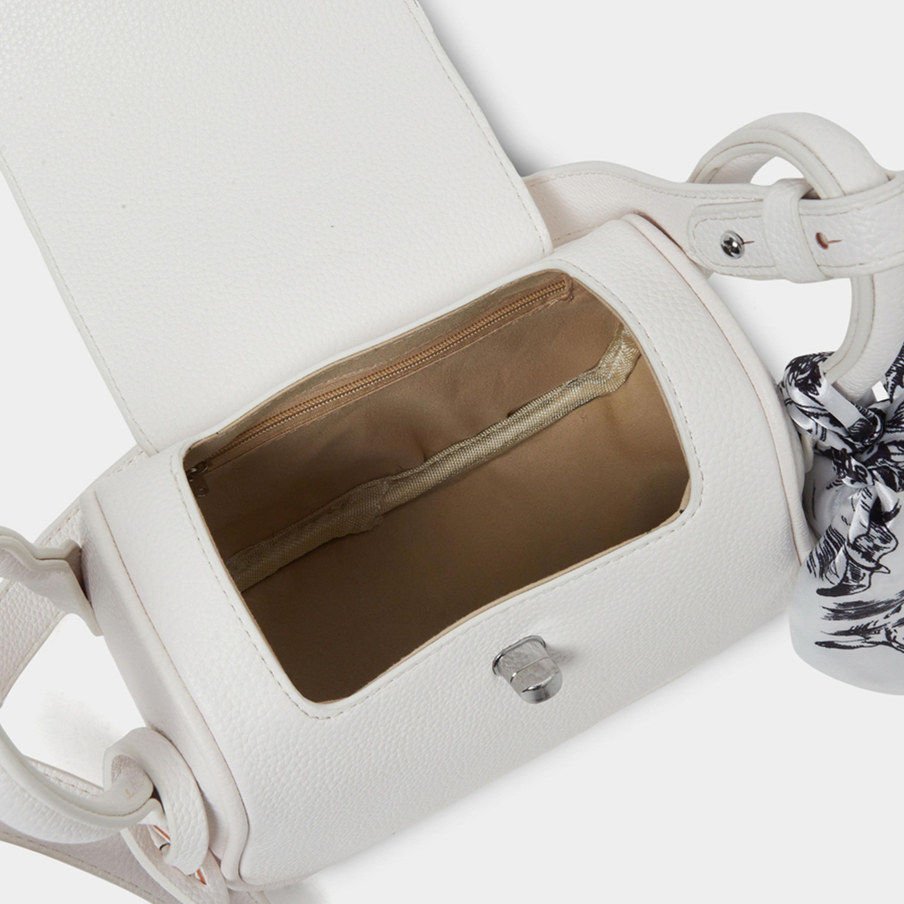 Styli White Crossbody Bag with Scarf-women-bagsandwallets-handbags-image-4