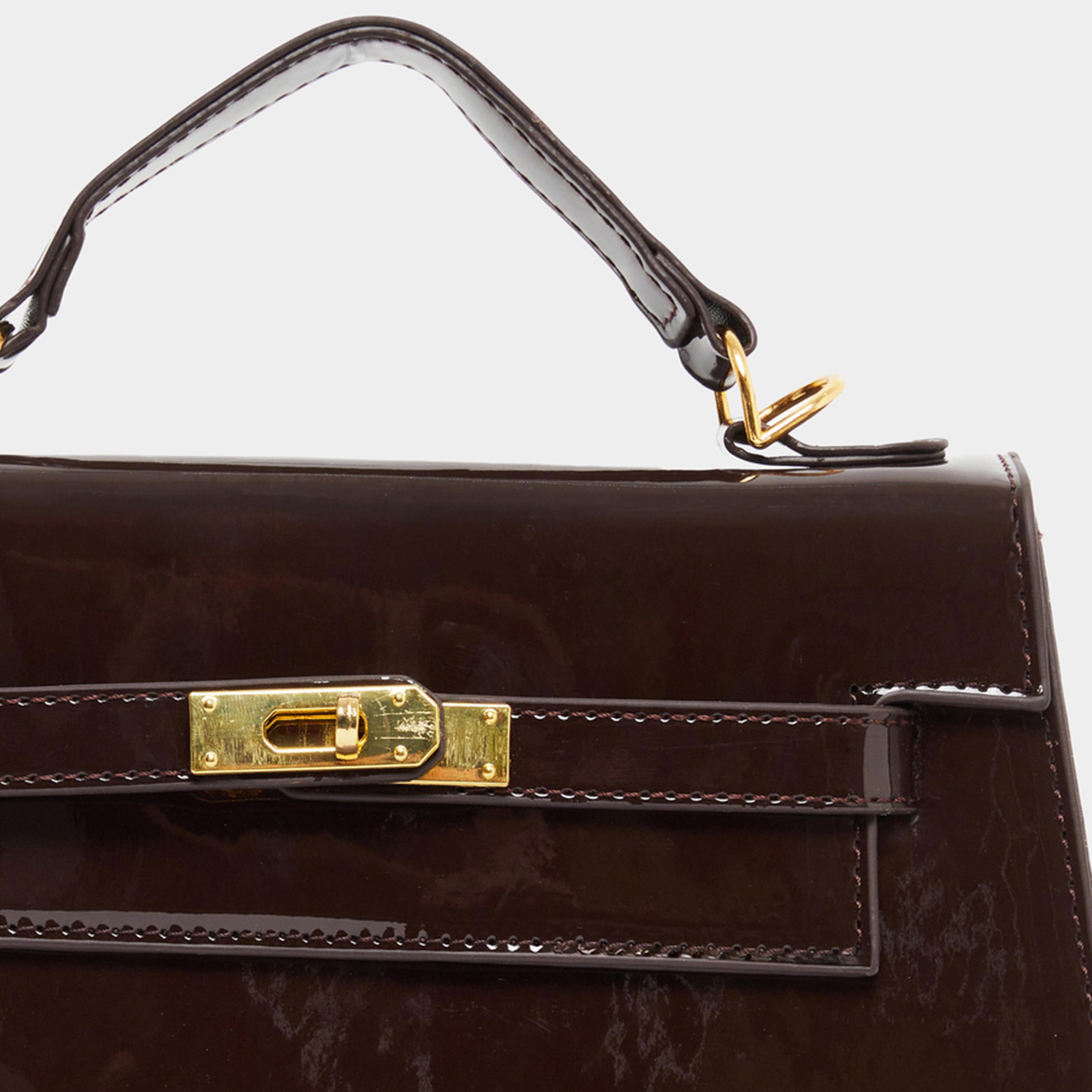 ستايلي - شنطة يد براءة اختراع لون بني قهوة-women-bagsandwallets-handbags-image-4