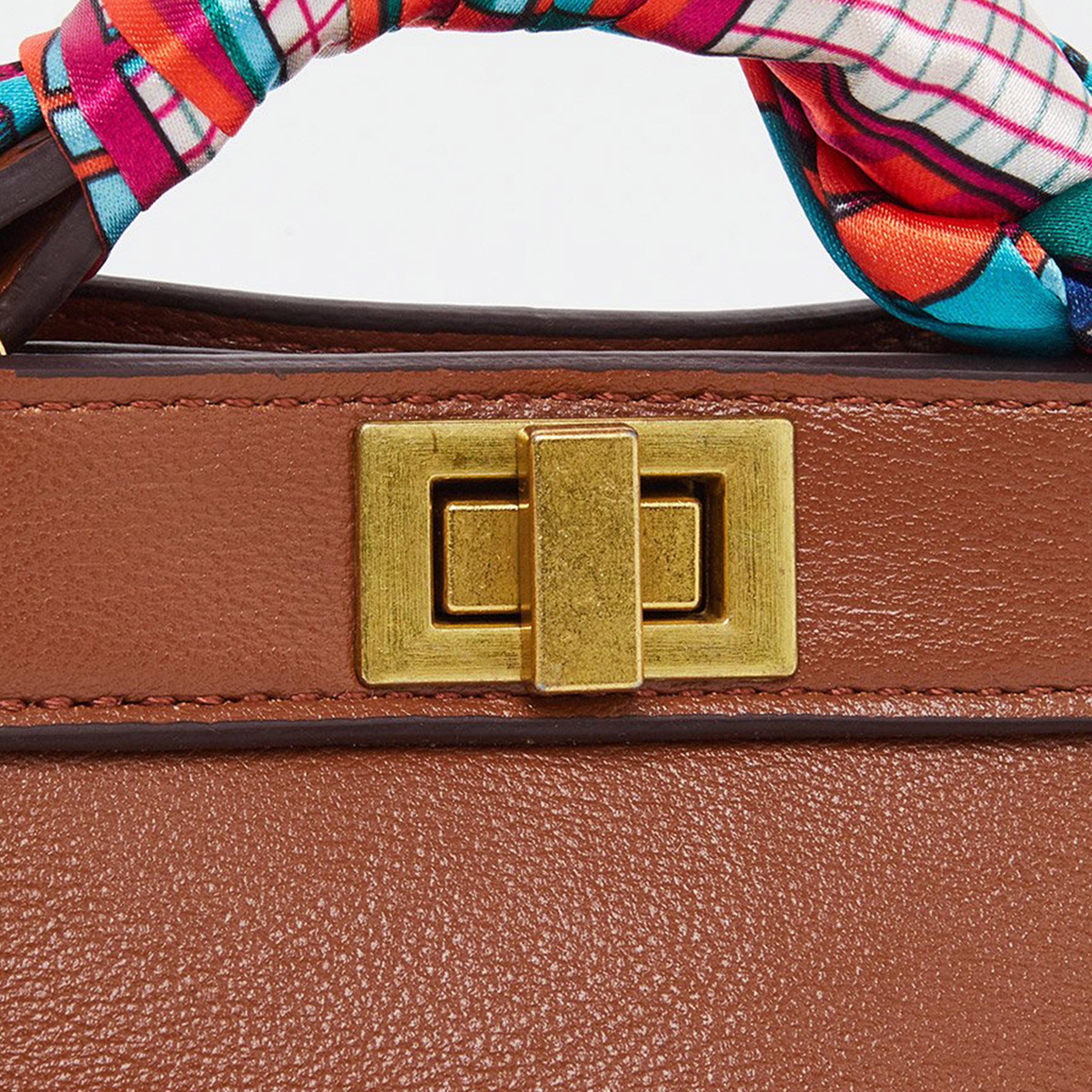 ستايلي - شنطة ساتشل بنية اللون مع تفاصيل وشاح-women-bagsandwallets-handbags-image-3