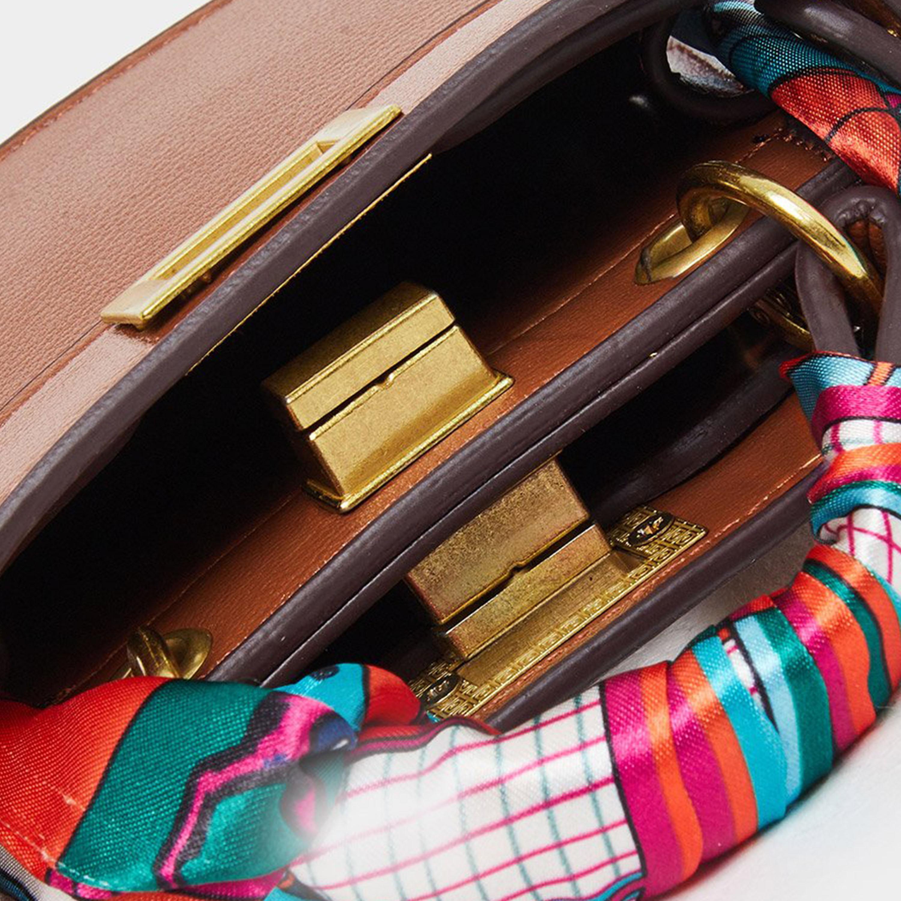 ستايلي - شنطة ساتشل بنية اللون مع تفاصيل وشاح-women-bagsandwallets-handbags-image-4