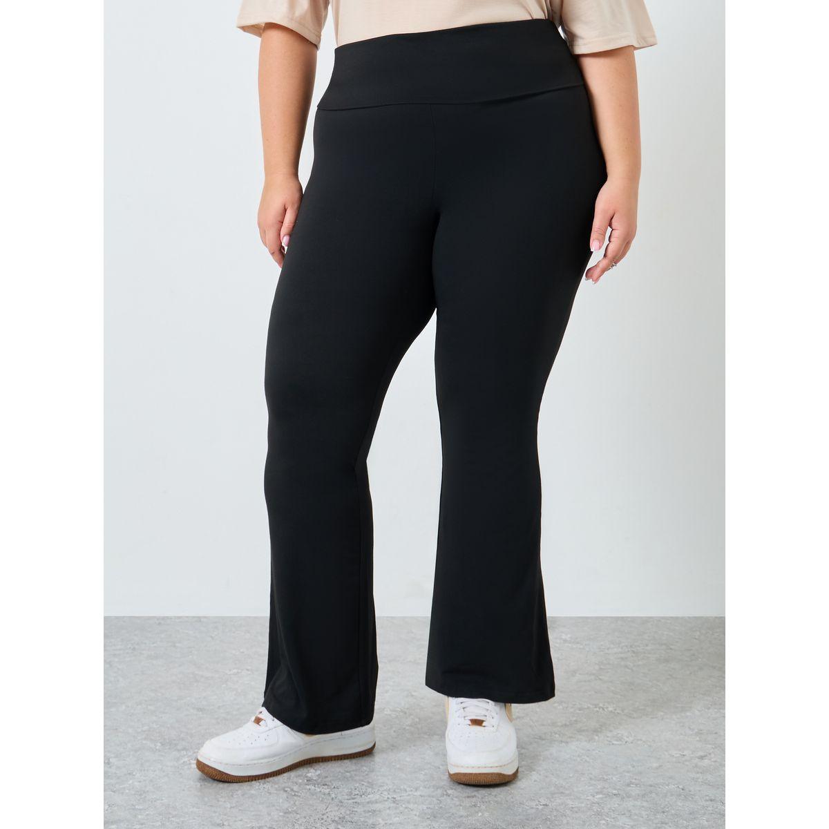 Styli Women Plus Size Flared Black Leggings-women-clothing-bottoms-leggings-image-2