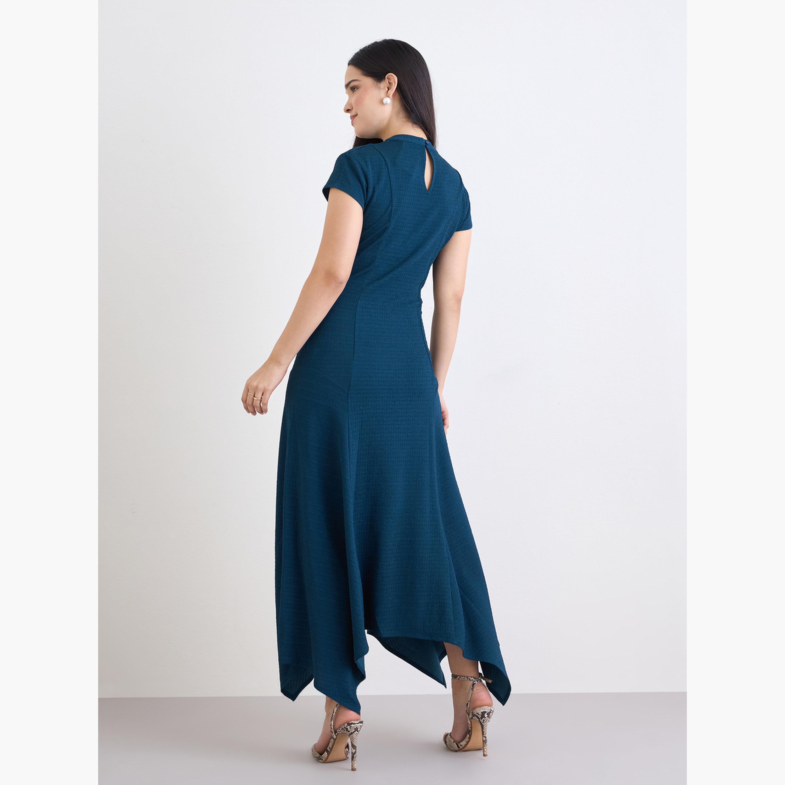 Styli Women Teal Asymmetric Hem Maxi Dress-women-clothing-dresses-image-5