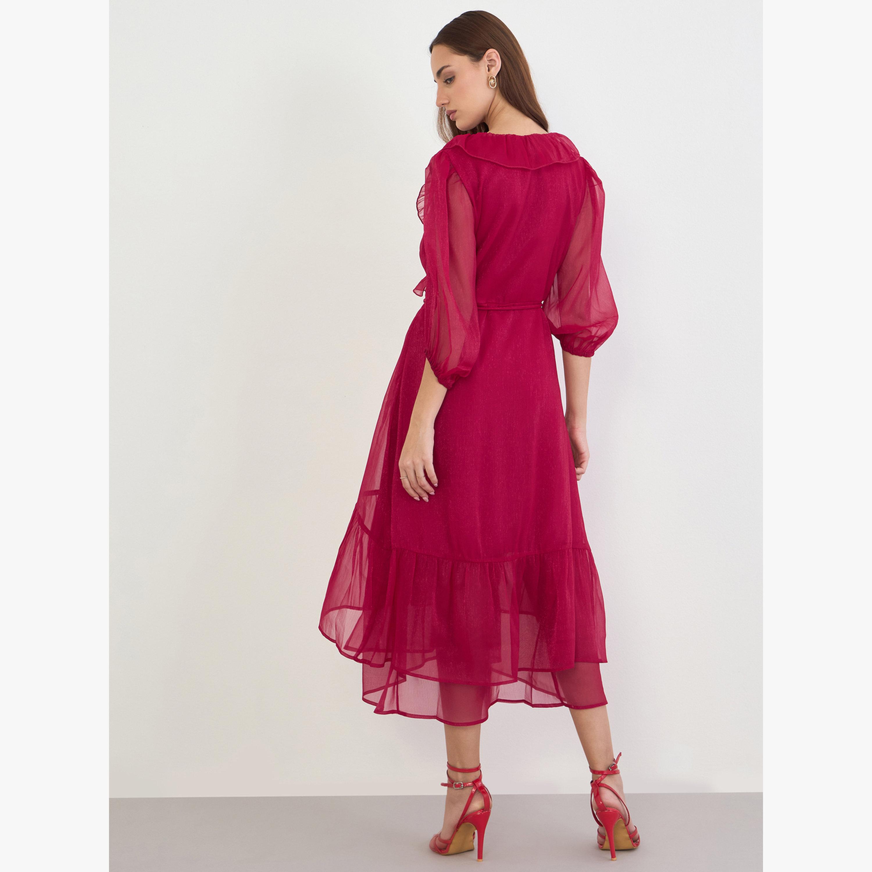 فستان ميدي بتفاصيل كشكش-women-clothing-dresses-image-3