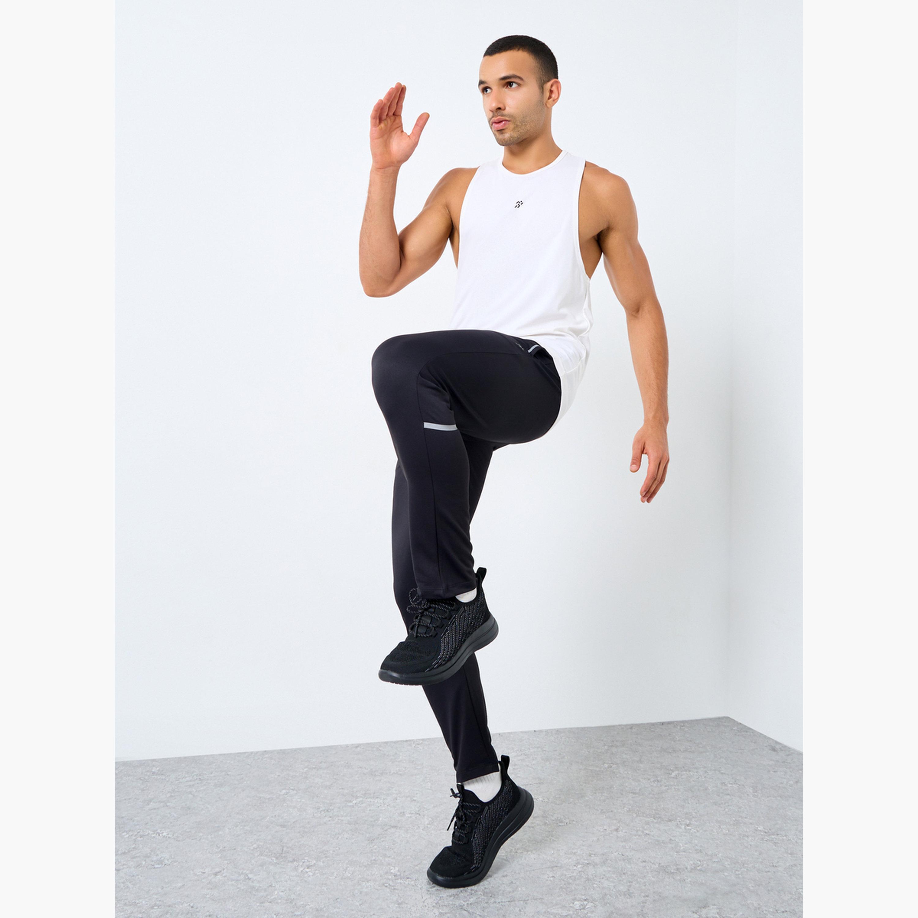 Styli Men Black Solid Slim Fit Joggers-men-clothing-bottoms-joggers-image-2