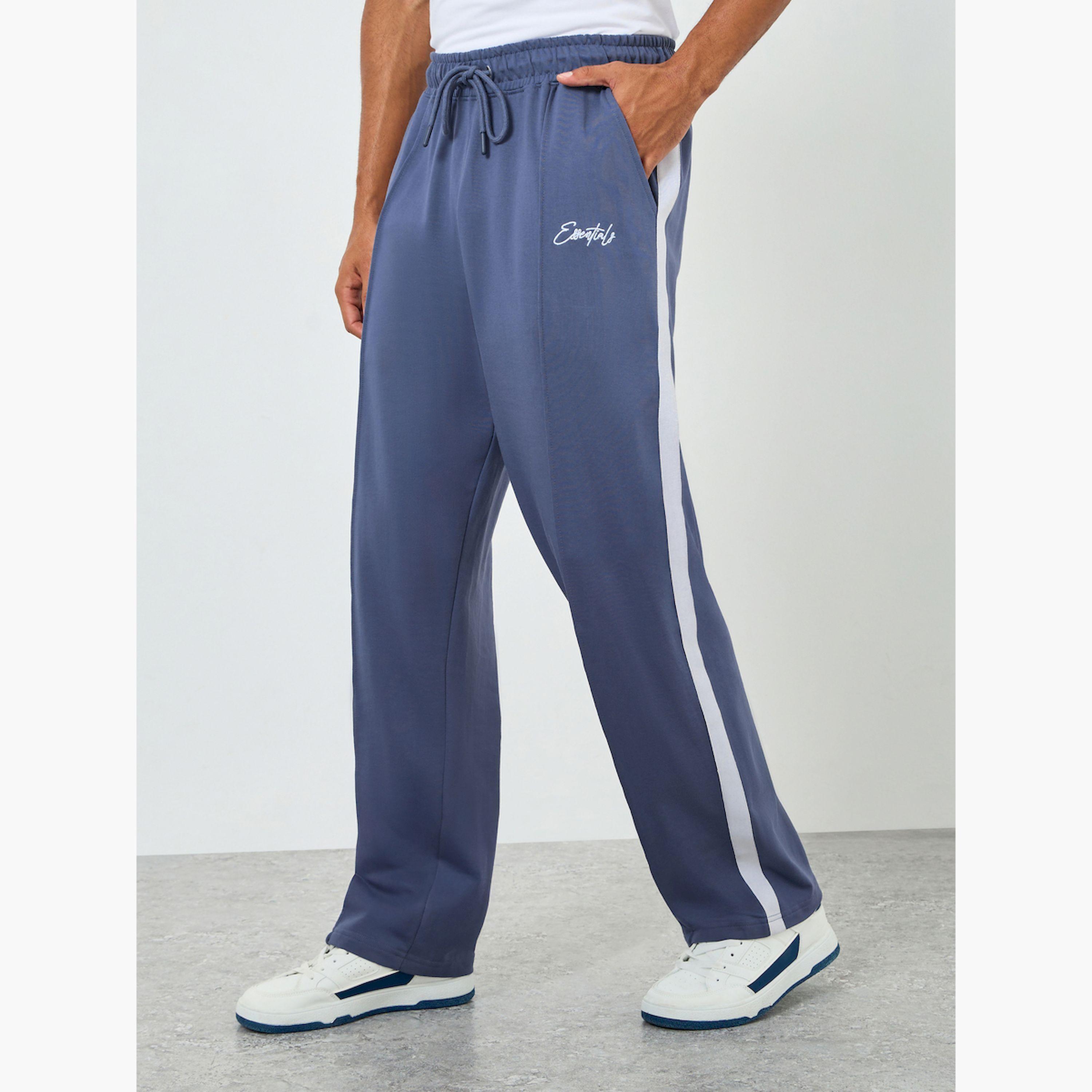 Styli Men Grey Oversized Side Stripe Joggers-men-clothing-bottoms-joggers-image-1