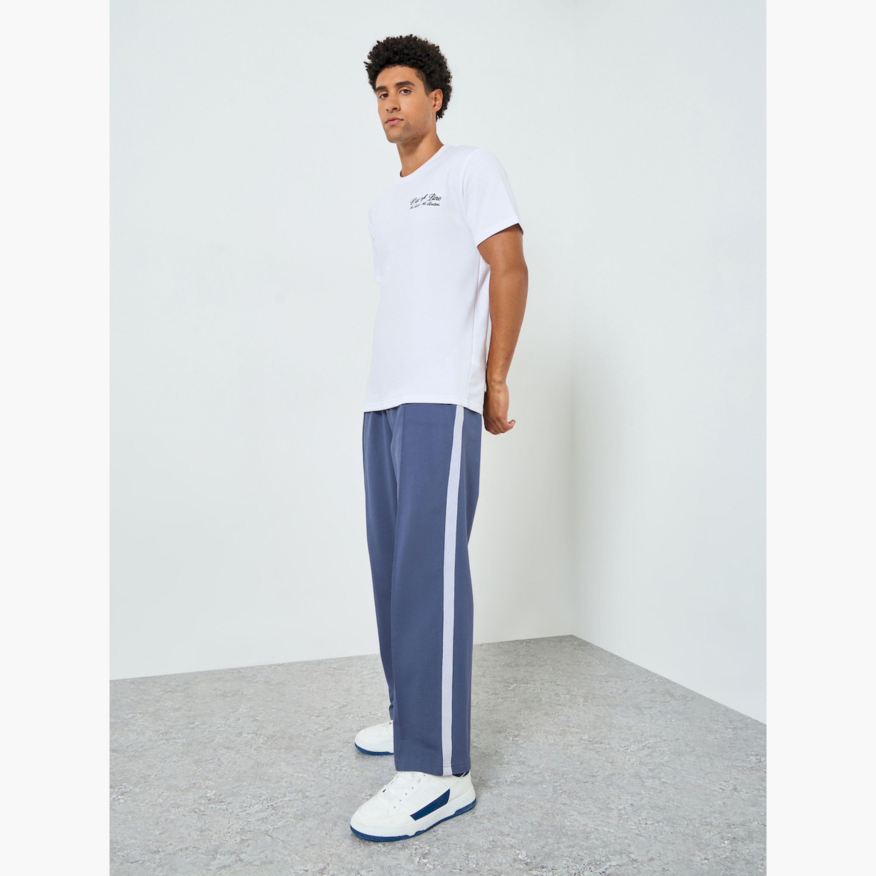 Styli Men Grey Oversized Side Stripe Joggers-men-clothing-bottoms-joggers-image-3
