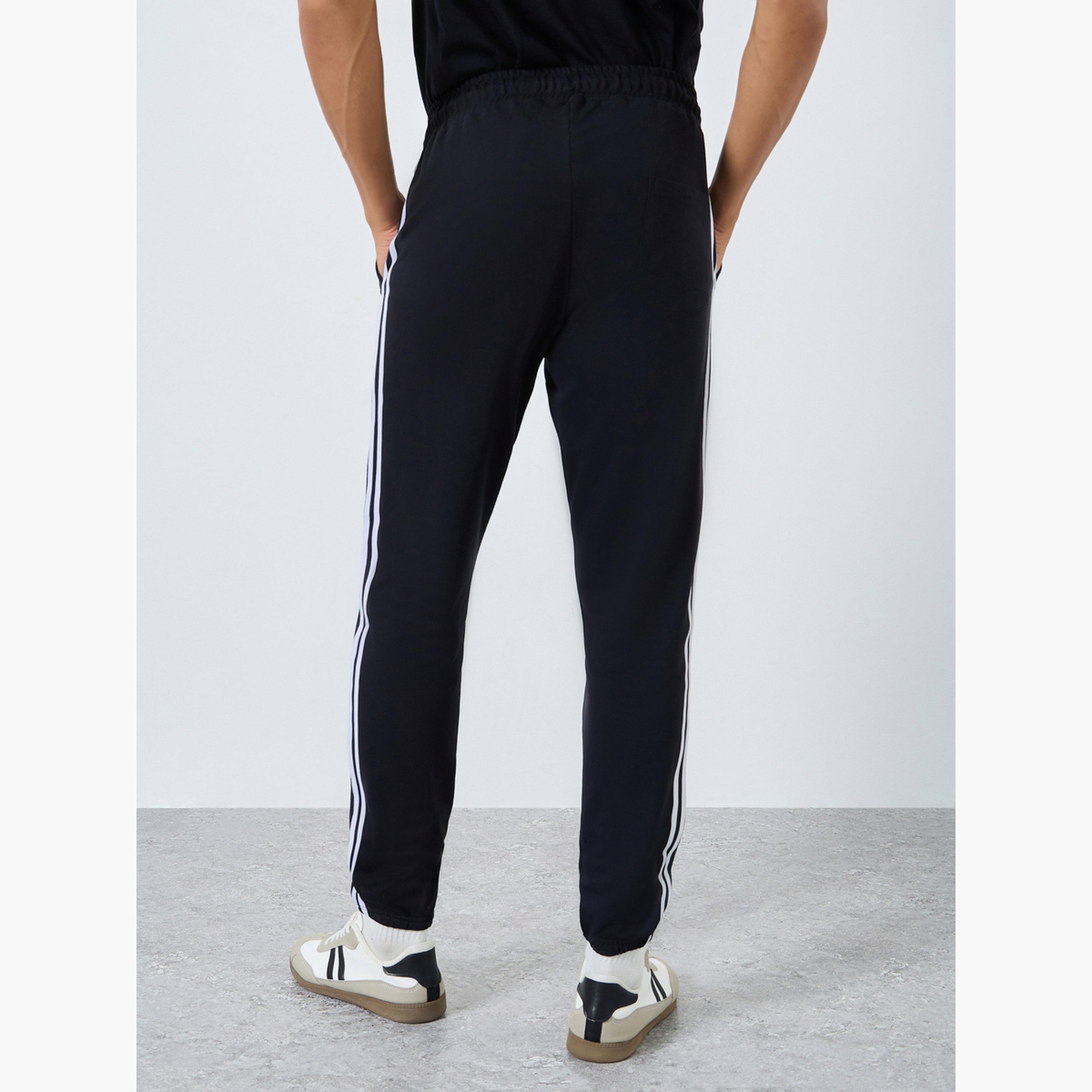 Styli Men Black Striped Joggers-men-clothing-bottoms-joggers-image-4