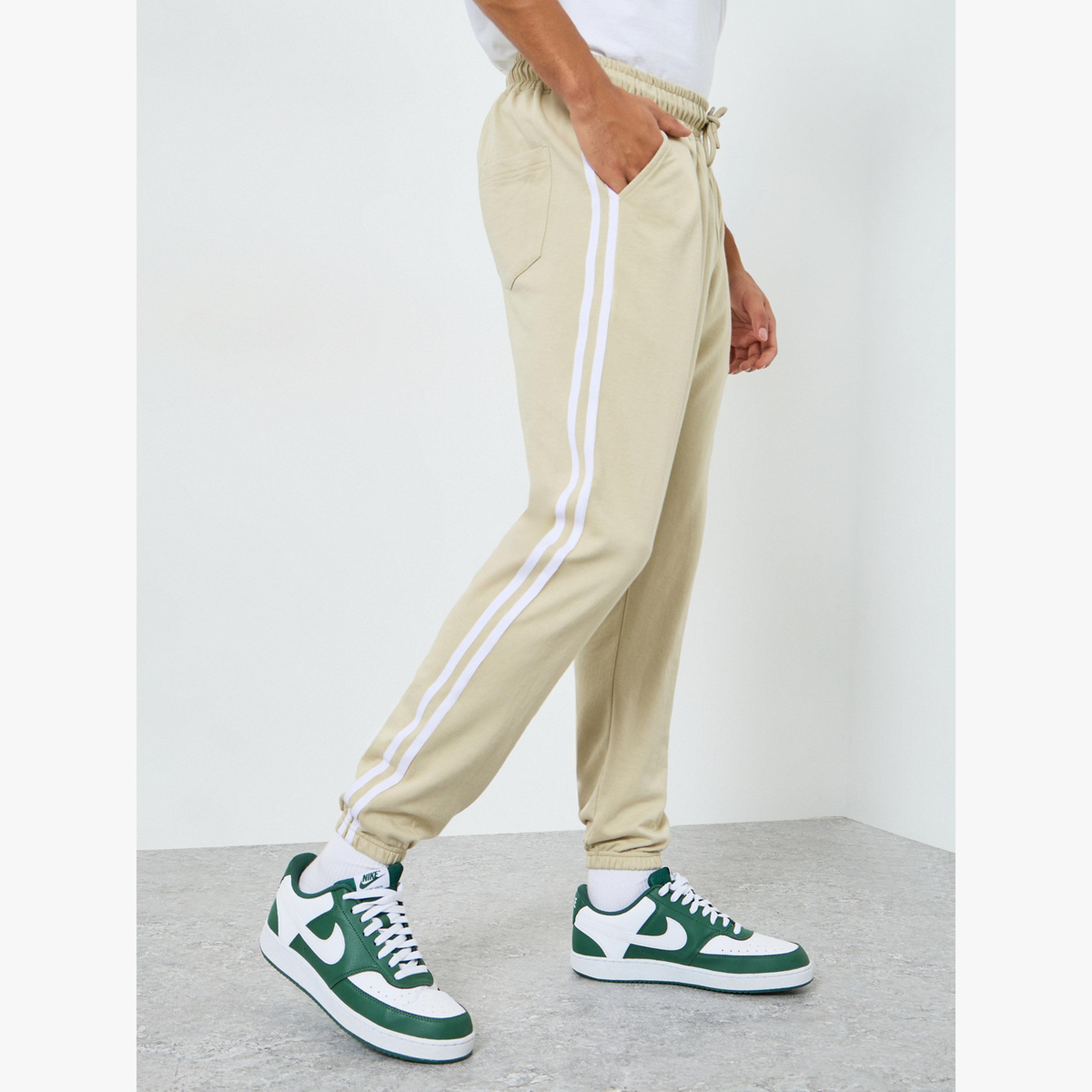 Styli Men Slim Fit Terry Joggers with Side Taping-men-clothing-bottoms-joggers-image-1