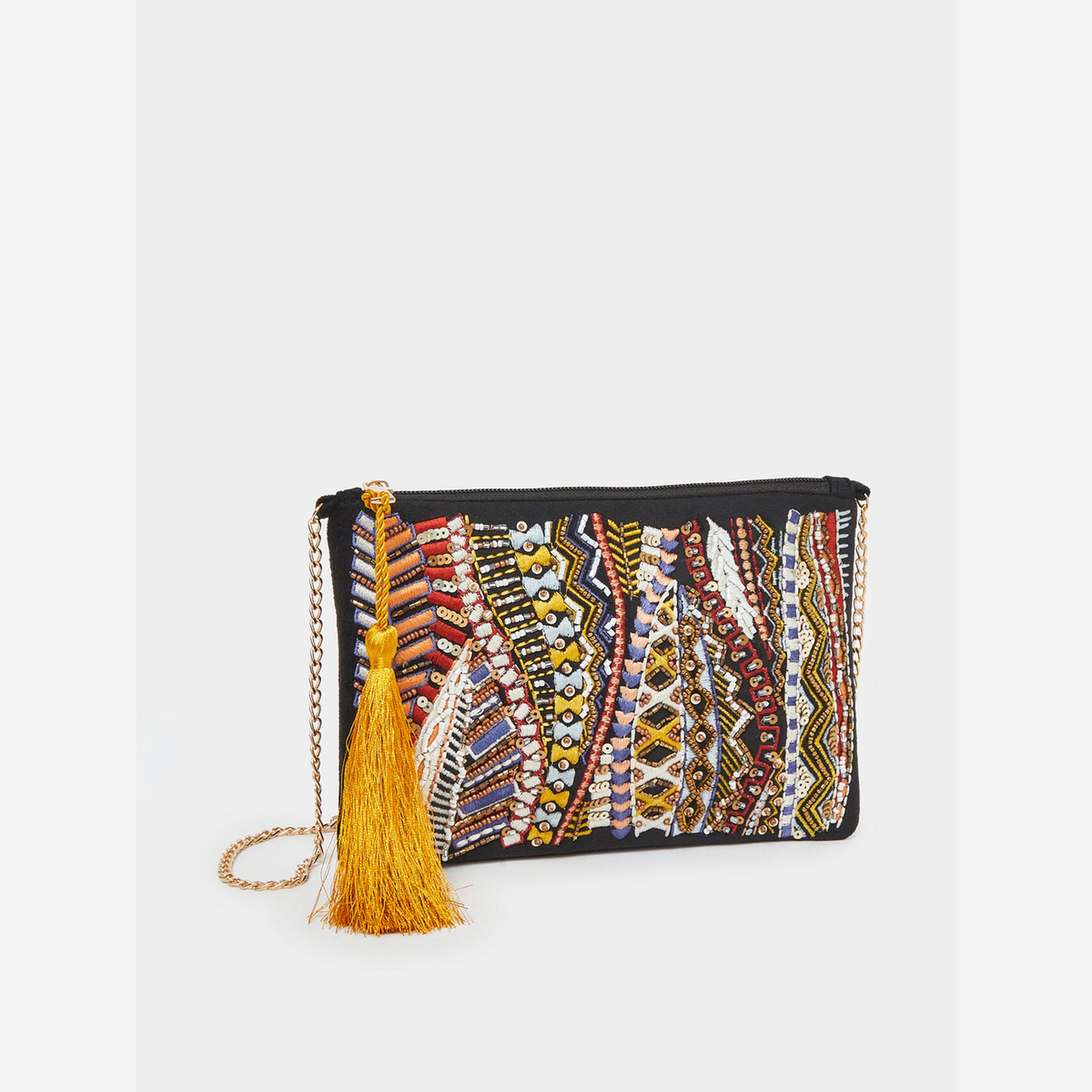 Styli Beaded Clutch with Chain Strap-women-bagsandwallets-handbags-image-1