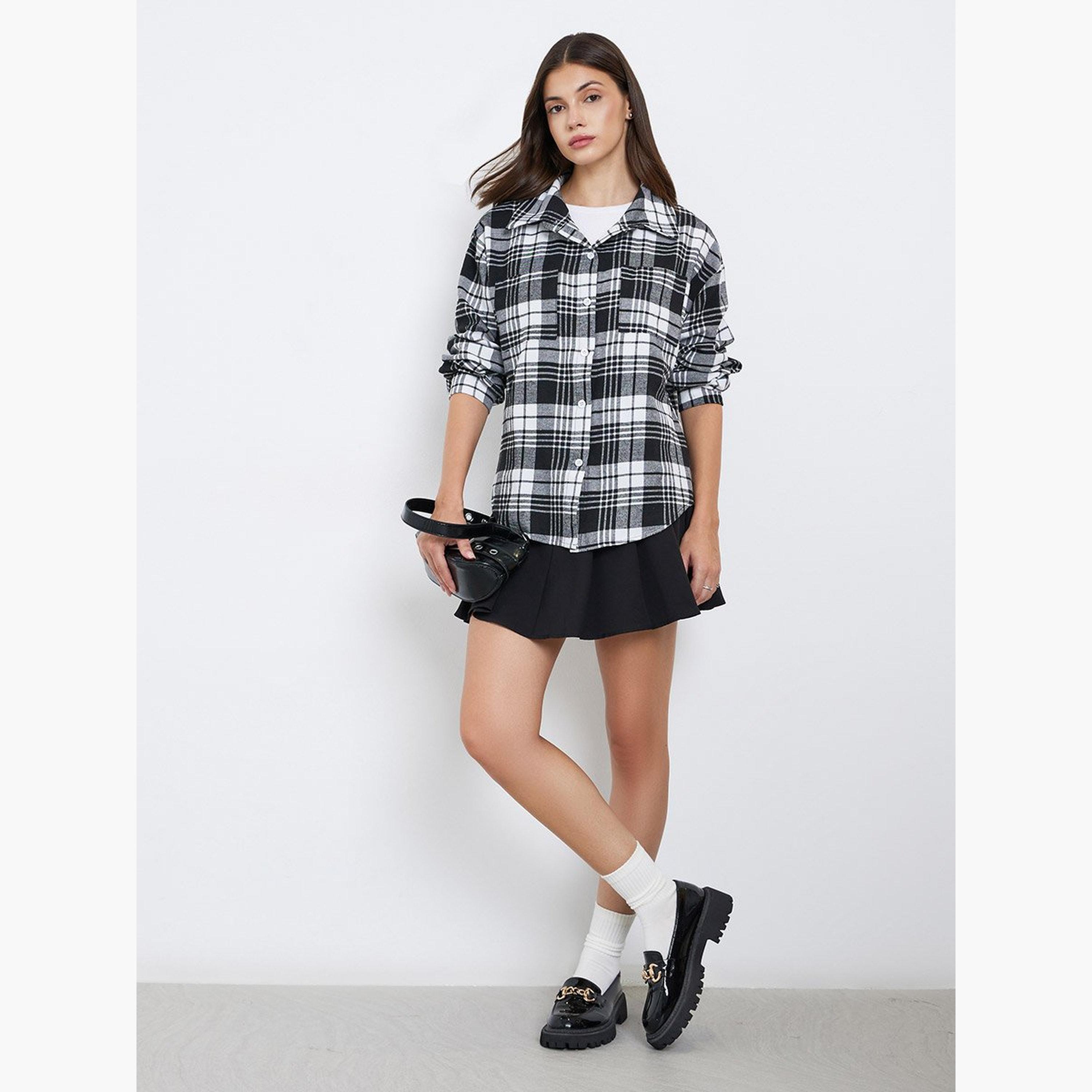 Take Two Women Plaid Flannel Buttoned Shirt-women-clothing-shirtsandblouses-shirts-image-2