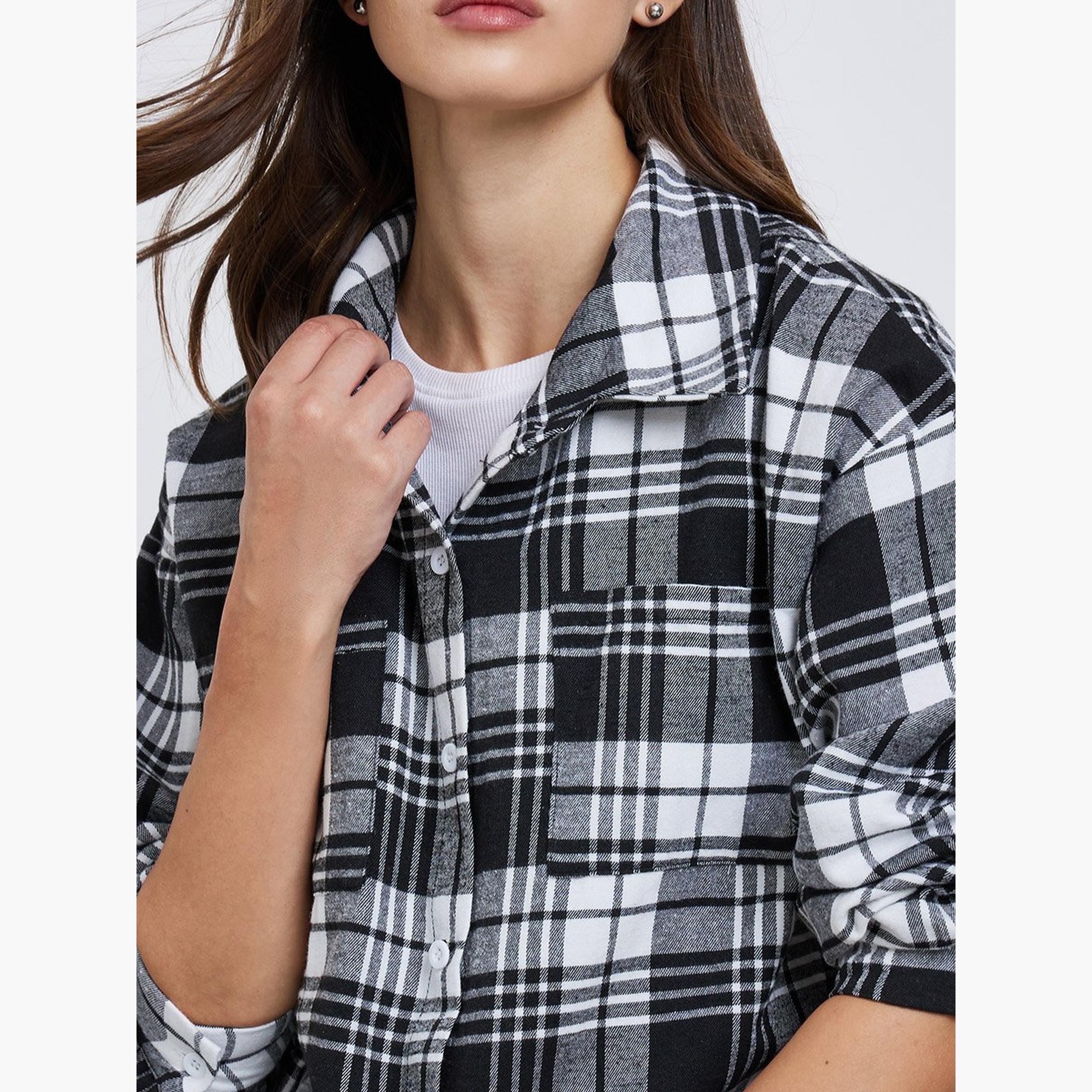Take Two Women Plaid Flannel Buttoned Shirt-women-clothing-shirtsandblouses-shirts-image-3