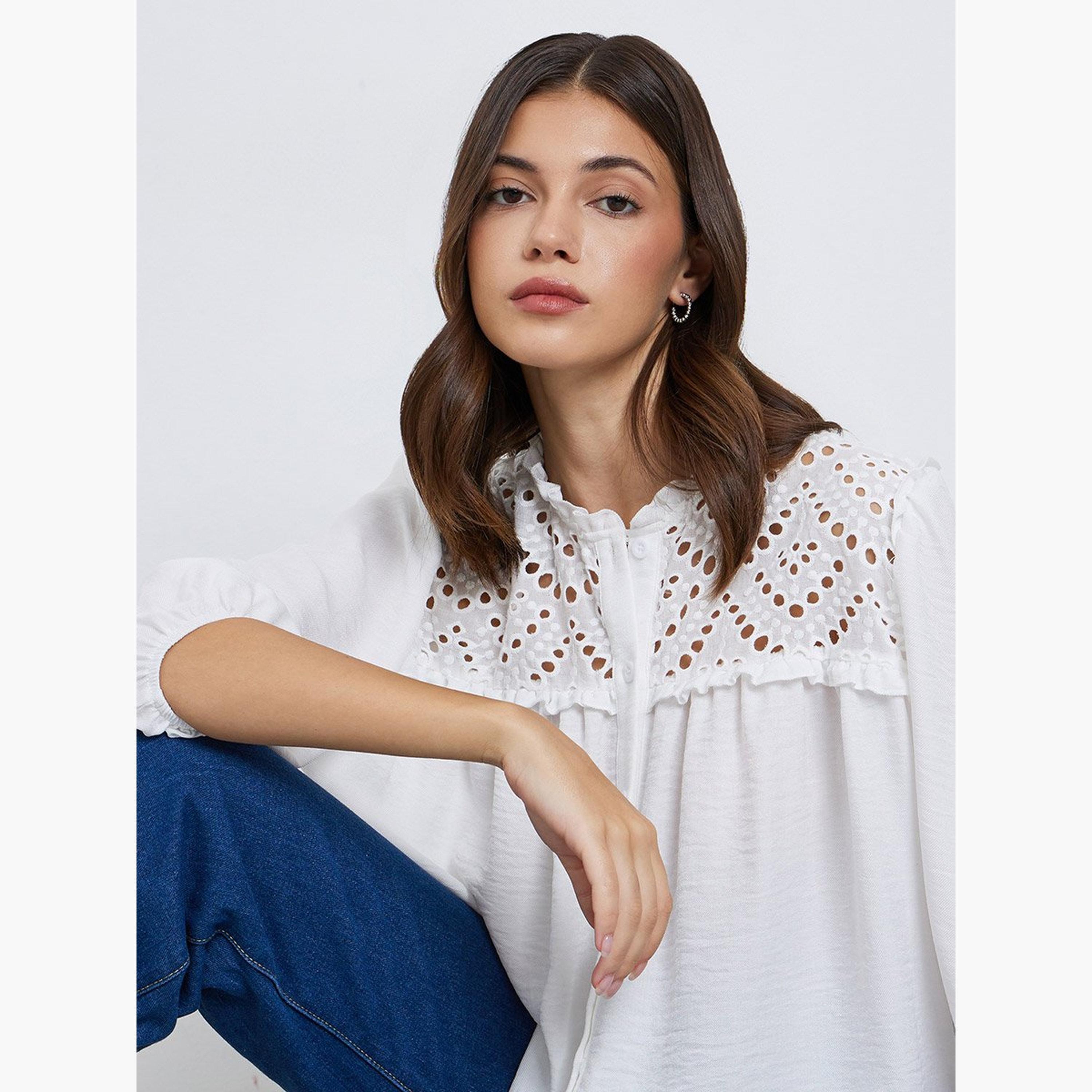 Take Two Solid Burnout Oversized Shirt-women-clothing-shirtsandblouses-shirts-image-3