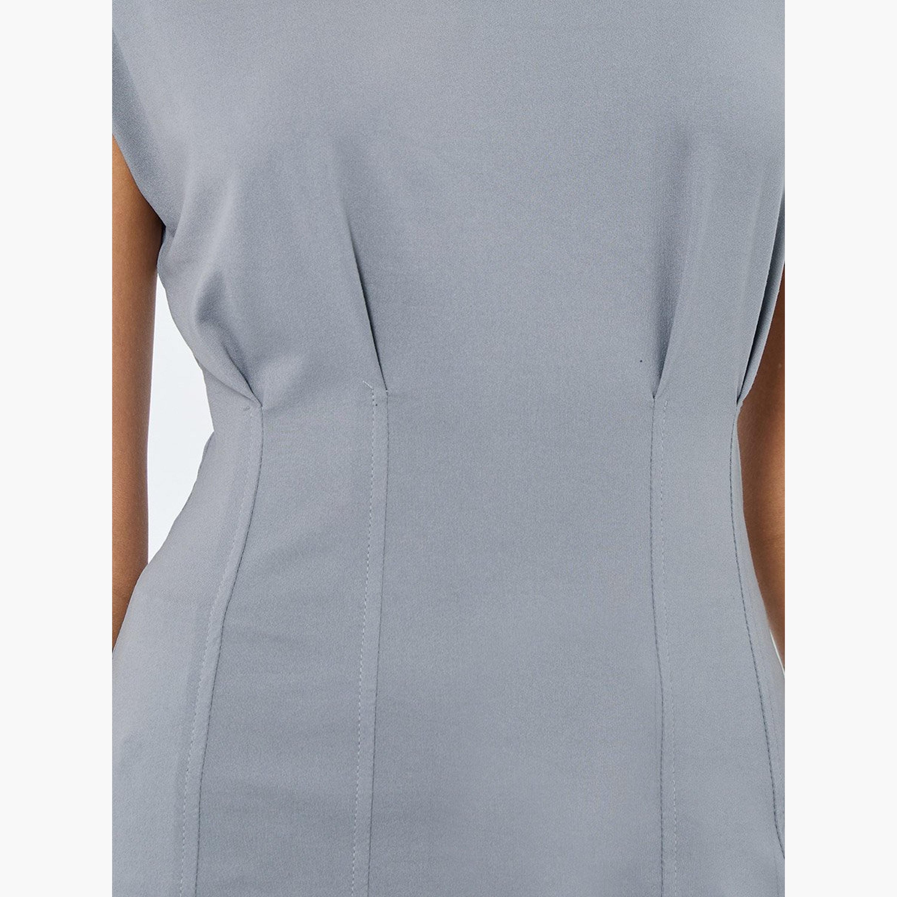 Take Two Grey Solid Cap Sleeves T-Shirt-women-clothing-tshirts-image-3