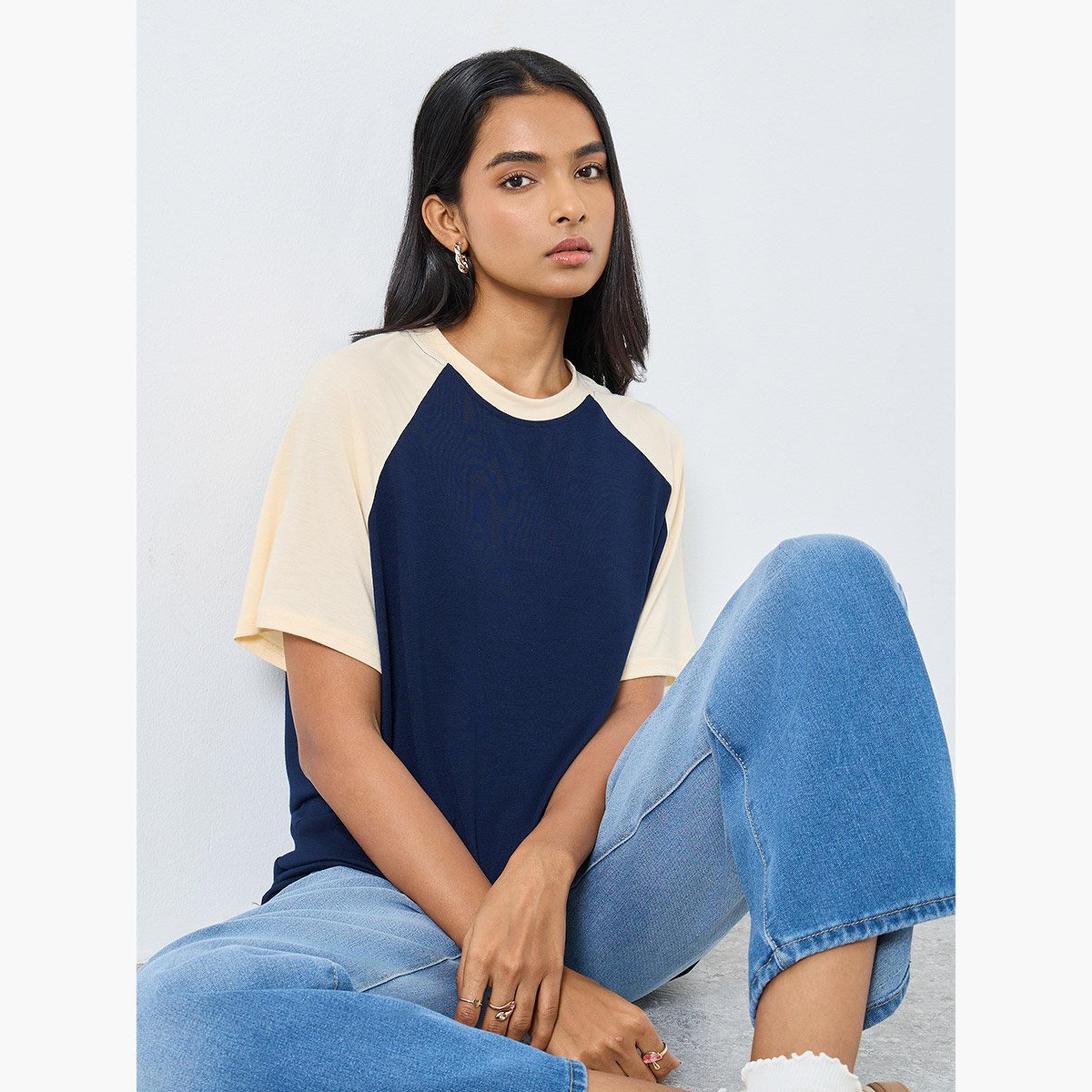Take Two Solid Raglan Sleeve Oversized T-Shirt-women-clothing-tshirts-image-2